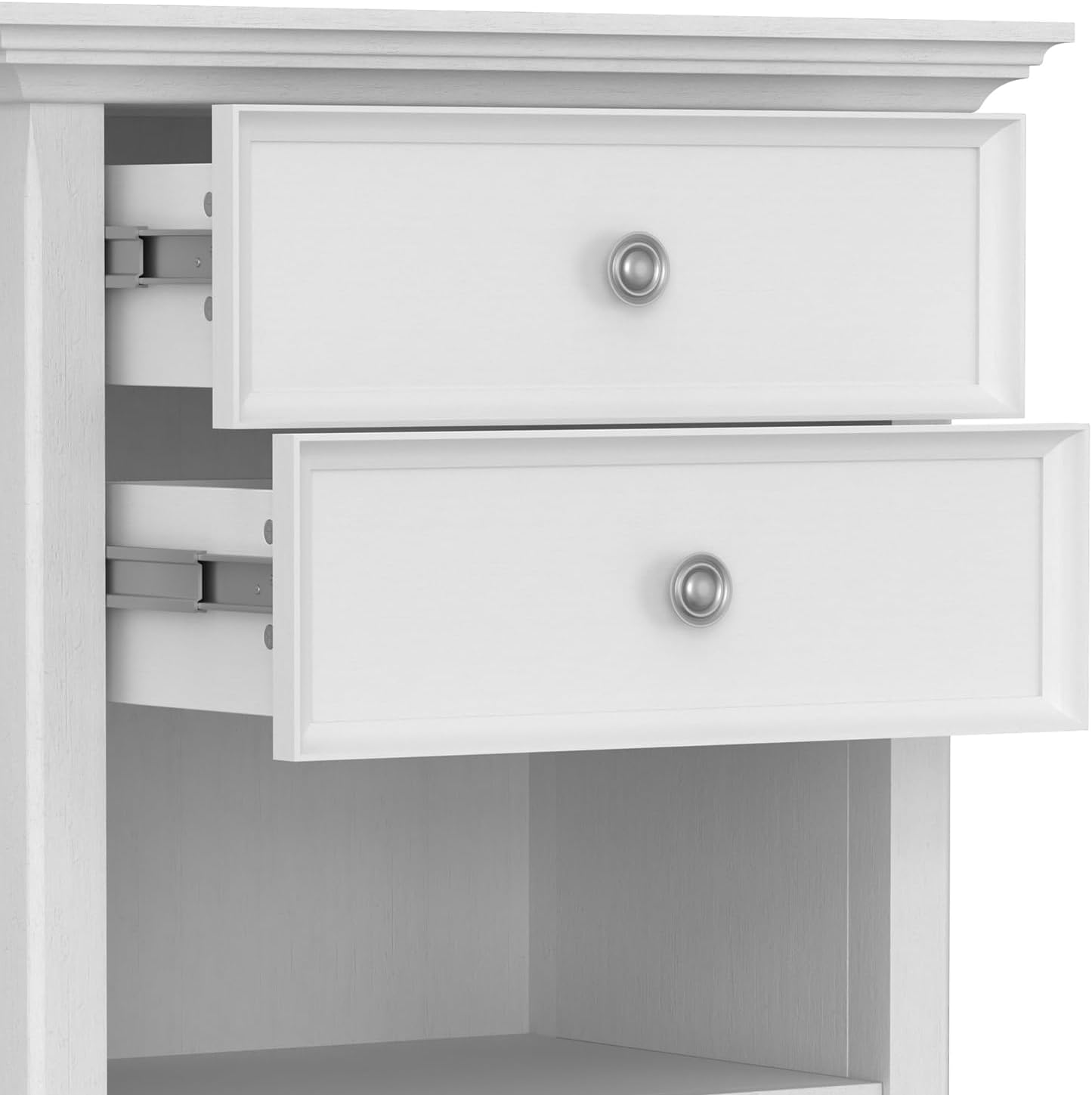 SIMPLIHOME Amherst 24 Wide Solid Wood Bedside Table in White