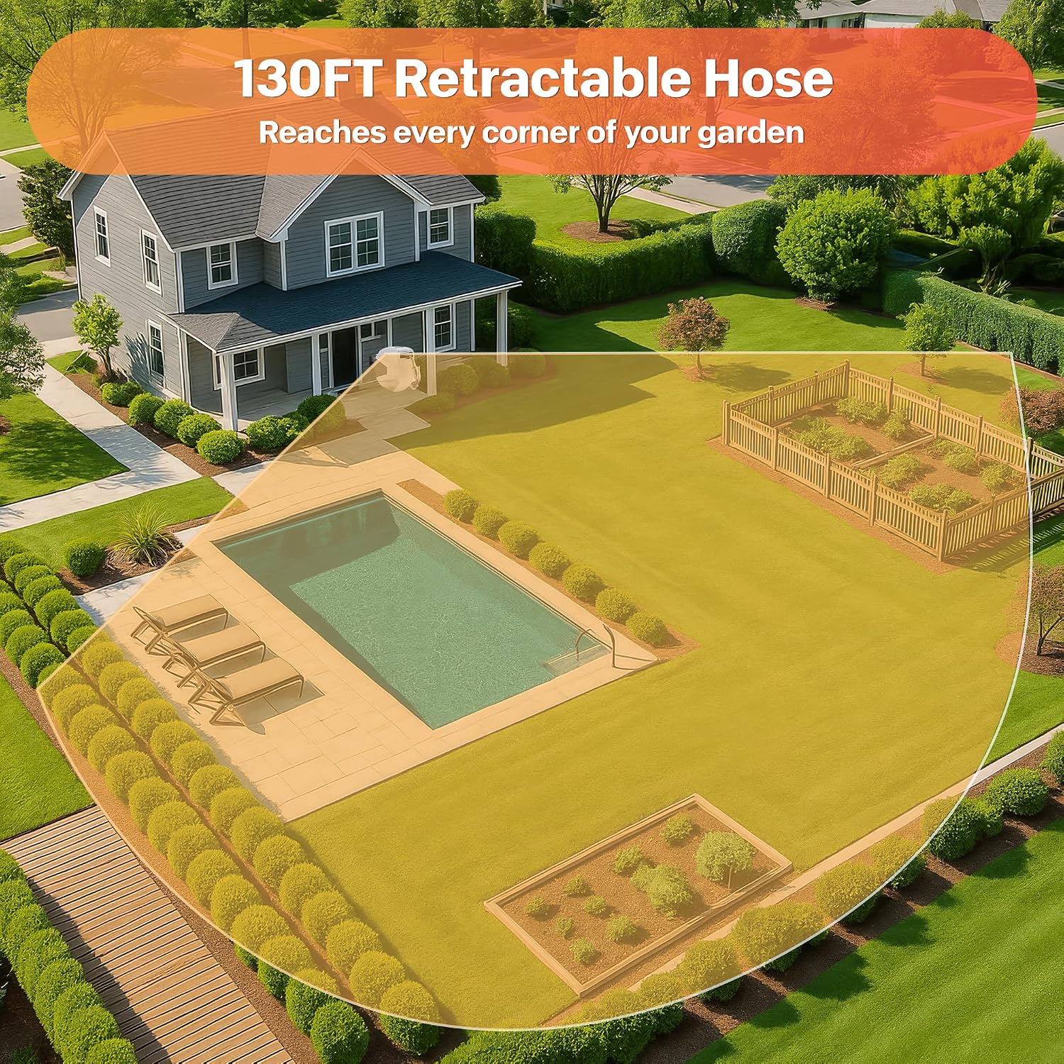 Ayleid Retractable Rubber Hybrid Garden Hose Reel. 1/2x130ft Wall Mount | Anti-freeze. kink-free premium rubber hybrid hose. 24-month warranty. 9-pattern sprayer. any-length lock. slow auto-return.