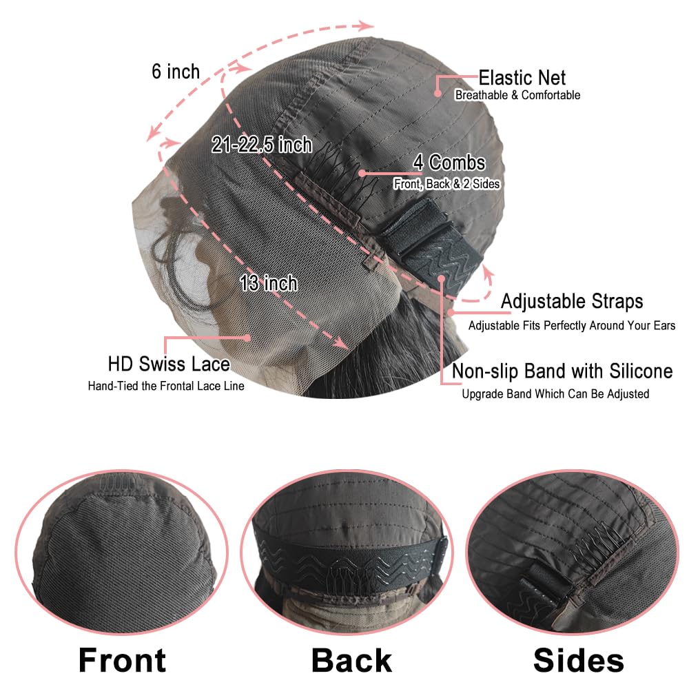 Body Wave Lace Front Wigs Human Hair 13x6 Lace Frontal Wigs for Black Women | 30 inch Human Hair Wigs 180 Density 13x6 Body Wave Wig HD Transparent Lace Glueless Wig Pre Plucked Human Hair Lace Front Wig