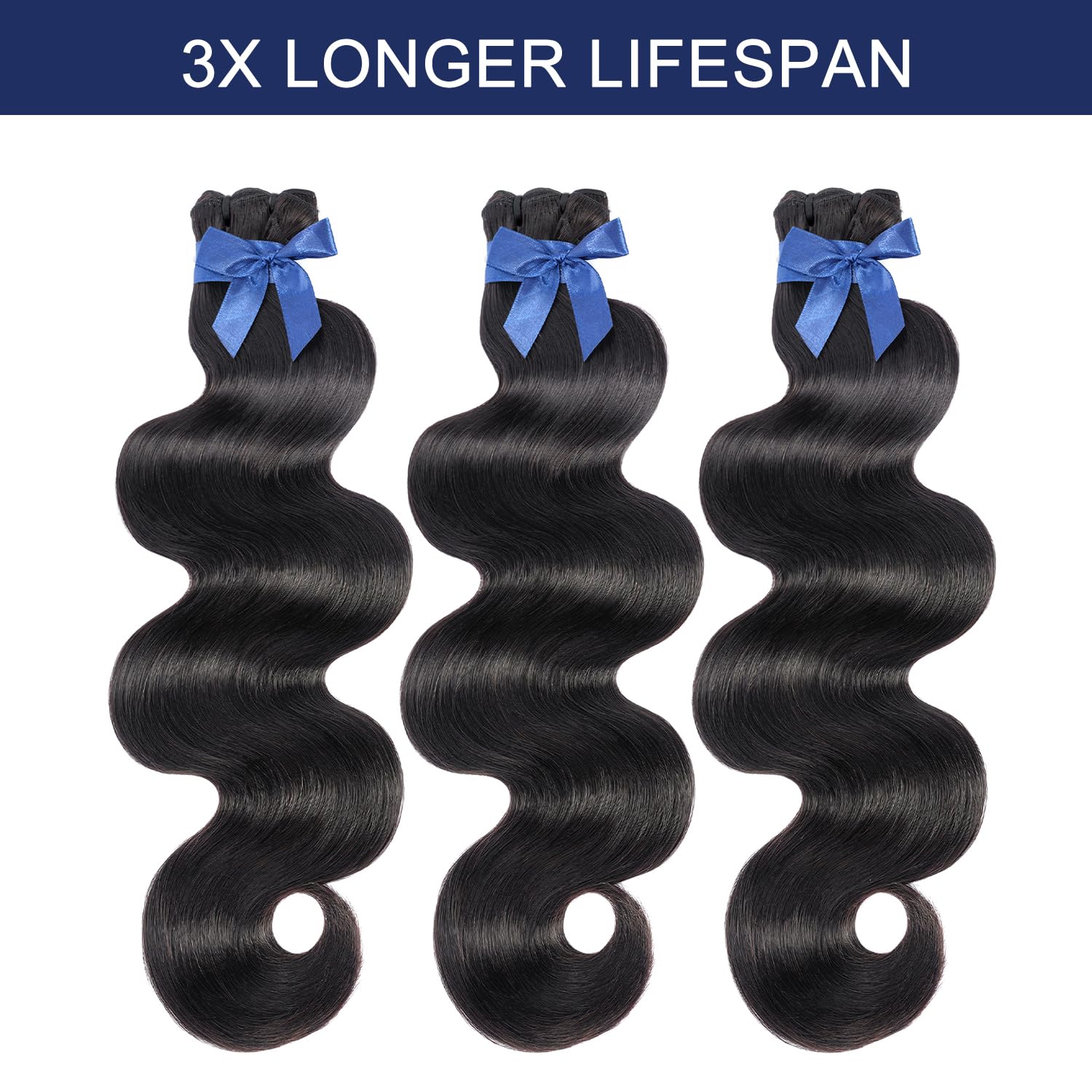 VQQSWAN Raw Bundles Human Hair Body Wave. 16 18 20 Inches. Bleachable & Dyeable. No Shedding. No Tangles. 15A Raw Vietnamese Hair Bundles. Multiple Washes Keep Texture Silky Soft. 3X Longer Lifespan