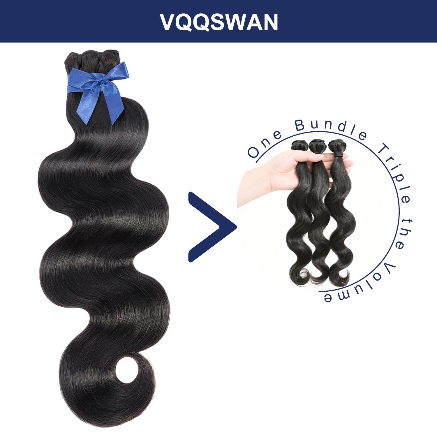 VQQSWAN Raw Bundles Human Hair Body Wave. 16 18 20 Inches. Bleachable & Dyeable. No Shedding. No Tangles. 15A Raw Vietnamese Hair Bundles. Multiple Washes Keep Texture Silky Soft. 3X Longer Lifespan