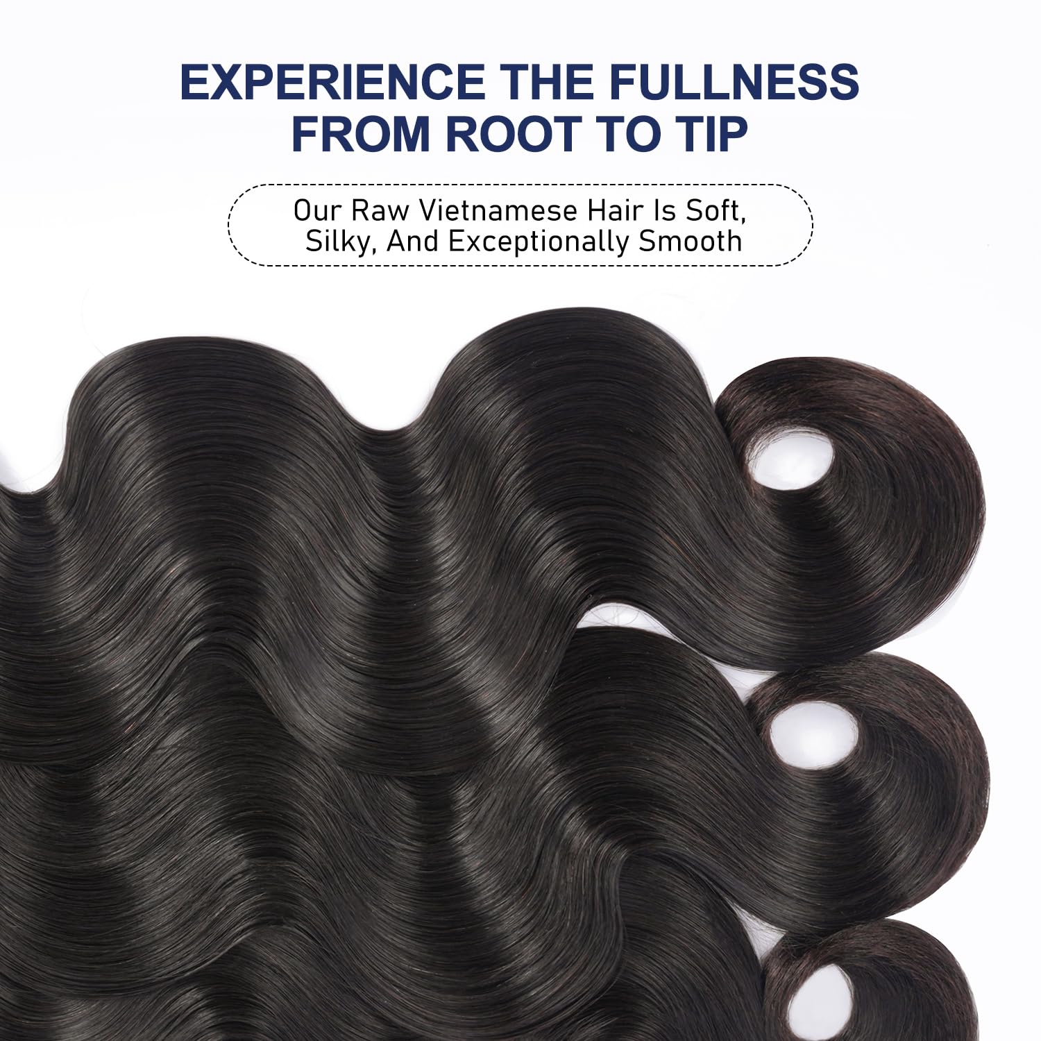 VQQSWAN Raw Bundles Human Hair Body Wave. 16 18 20 Inches. Bleachable & Dyeable. No Shedding. No Tangles. 15A Raw Vietnamese Hair Bundles. Multiple Washes Keep Texture Silky Soft. 3X Longer Lifespan