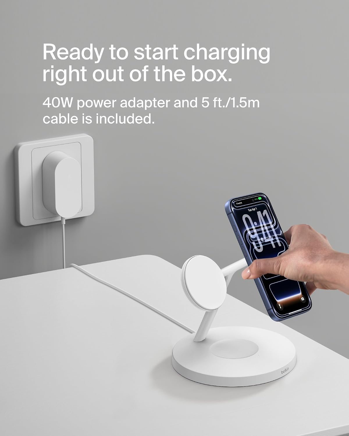 Belkin Qi2 15W Wireless Charging Station. 3 in 1 iPhone Charger | Fast Charging. MagSafe Compatible. iPhone 17/16/15. Apple Watch. AirPods. Travel Charger. Magnetic