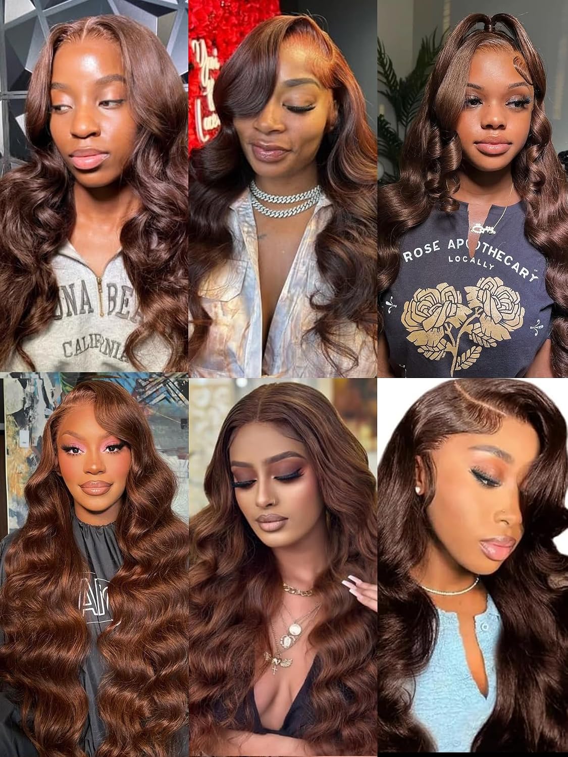Fongly Chocolate Brown Lace Front Wig Human Hair 30 Inch 13x6 HD Transparent Body Wave Lace Front Wigs Pre Plucked 200% Density Colored #4 Frontal Wigs Human Hair