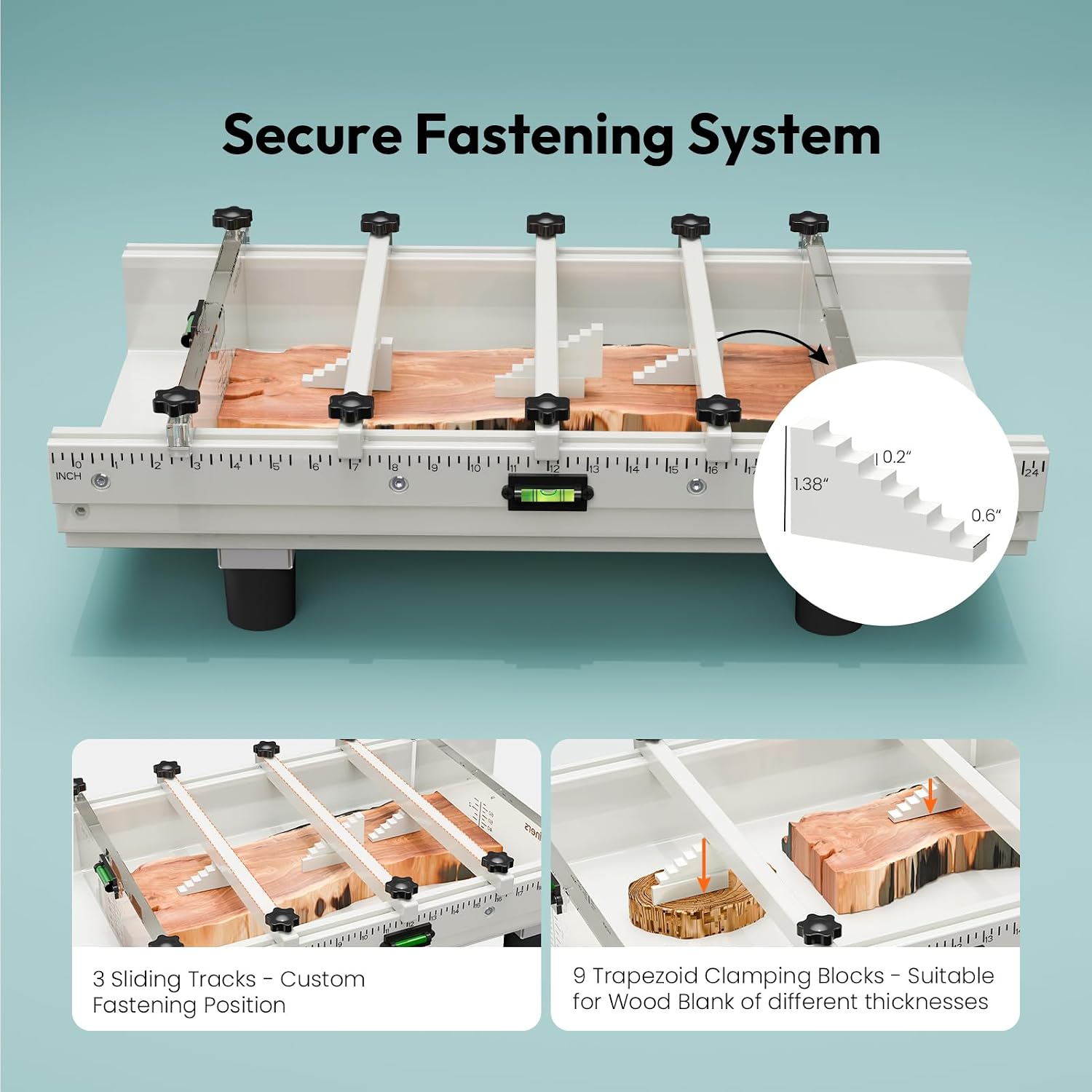 Resiners River Table Epoxy Mold. 24x12x3in with Adjustable Divider. 2 Pack | Dual-Casting Design. Adjustable Size. Transparent Depth Board. Built-in Bubble Levels and Clamp System for Precise Casting