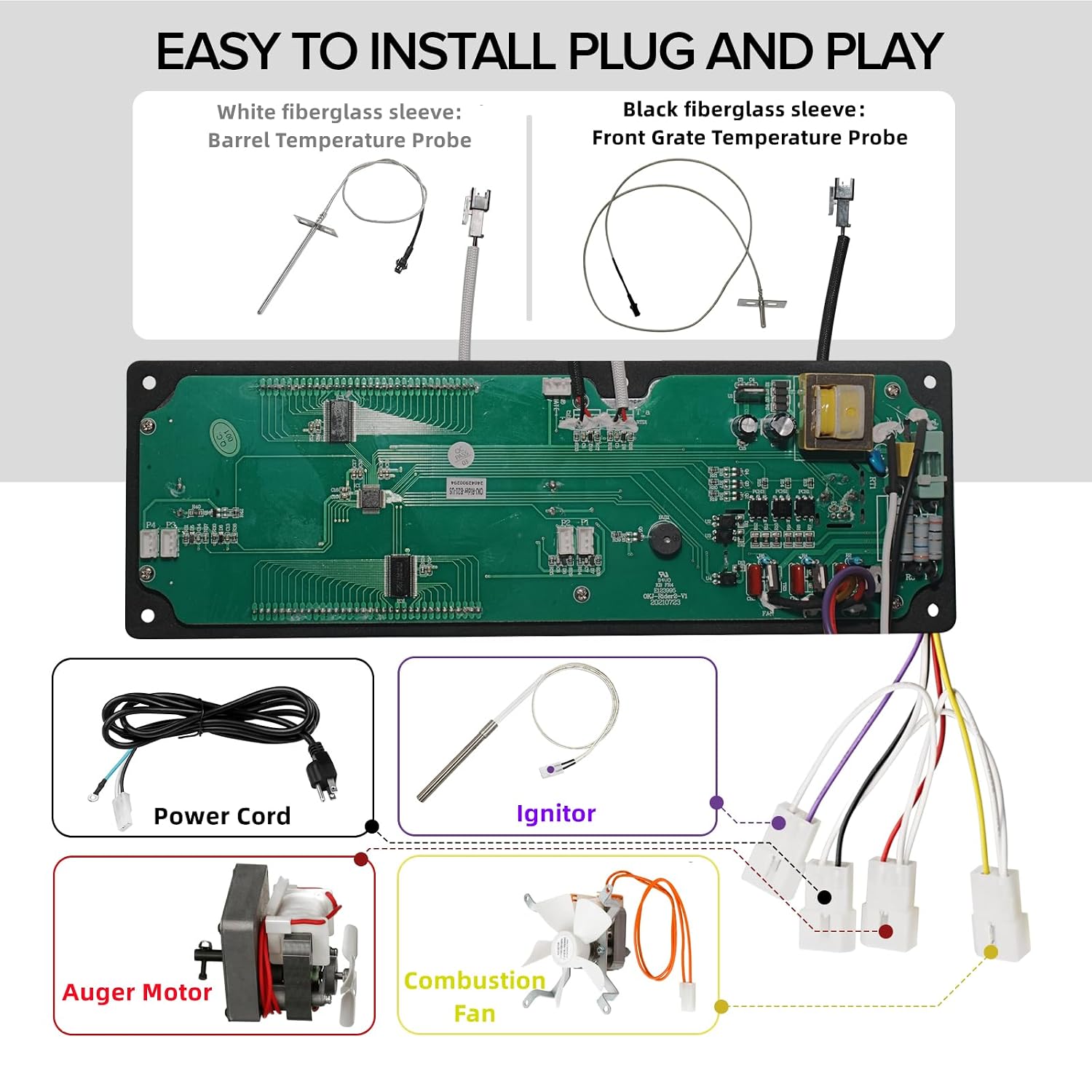 G2 Digital Control Panel Circuit Board Replacement Parts for Oklahoma Joe's Rider 1200 DLX and Rider 1200 DLX L-Series Generation 2 Pellet Grill Smokers. Replacement Part Number 16813-08