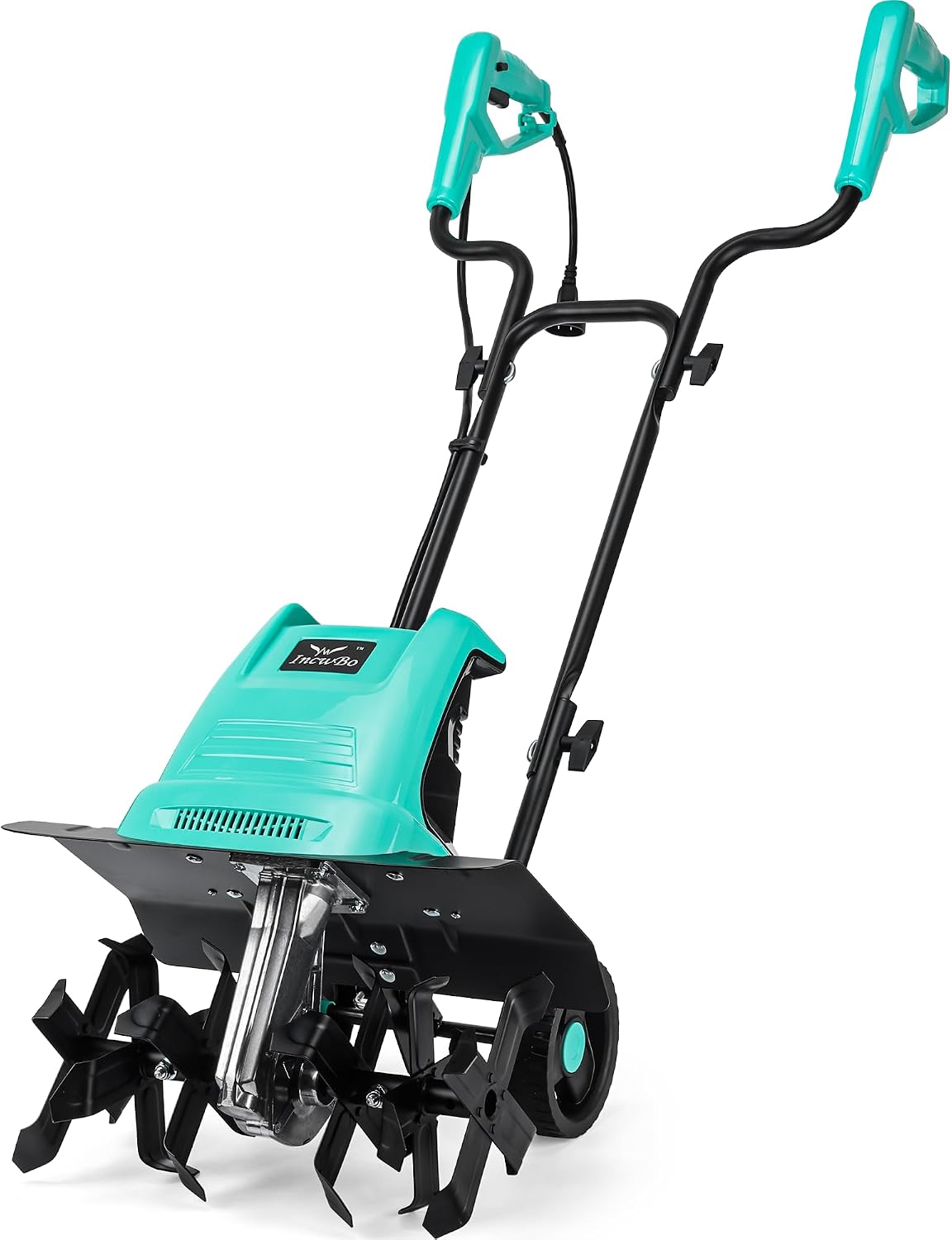 IncwBo 16'' 13.5AMP Corded Electric Garden Roto Tiller Cultivator Powerful | Electric front tine tiller lightweight. Metal baffle. Overload protected. Tills hard clay soil smooth. Easy (dis)assemble