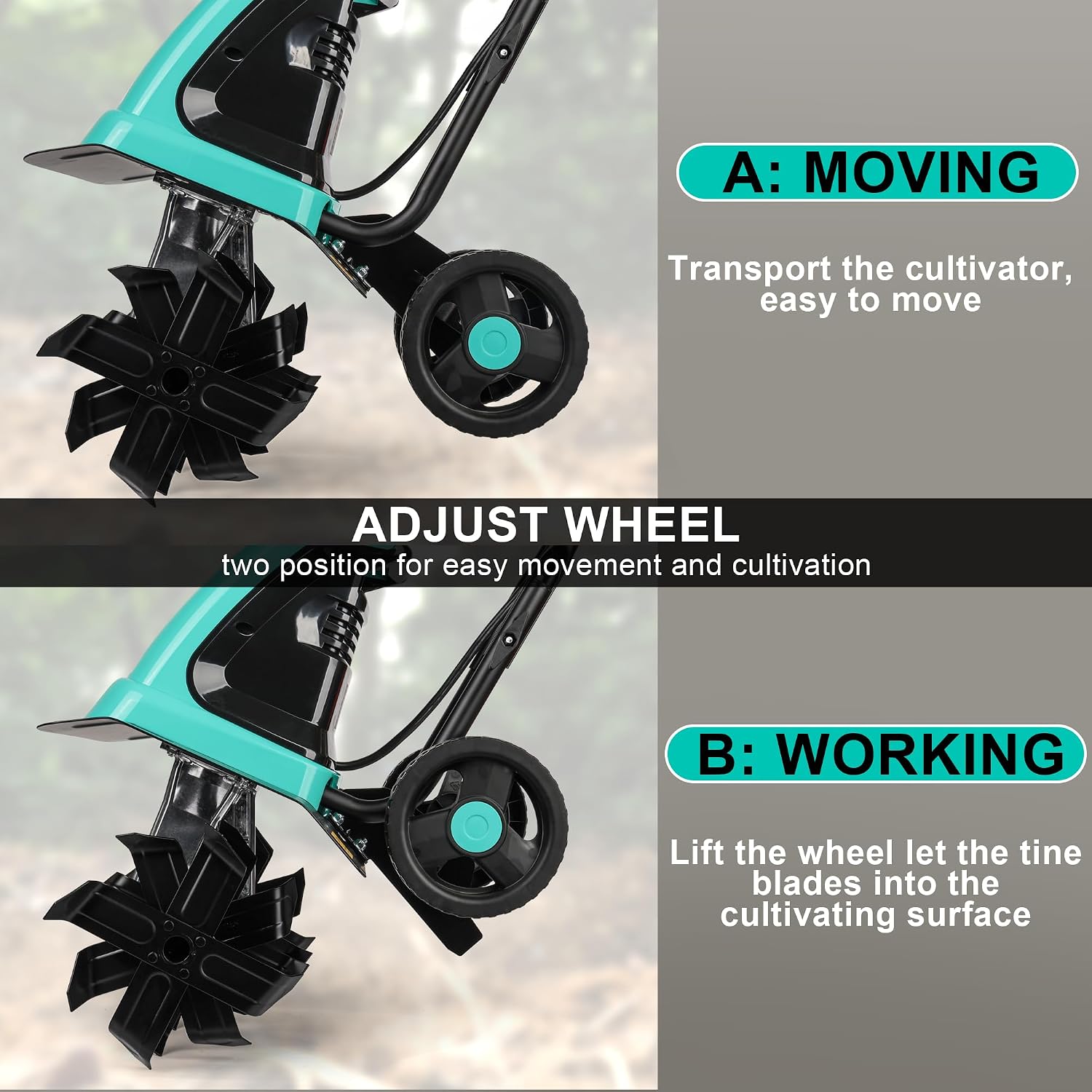 IncwBo 16'' 13.5AMP Corded Electric Garden Roto Tiller Cultivator Powerful | Electric front tine tiller lightweight. Metal baffle. Overload protected. Tills hard clay soil smooth. Easy (dis)assemble