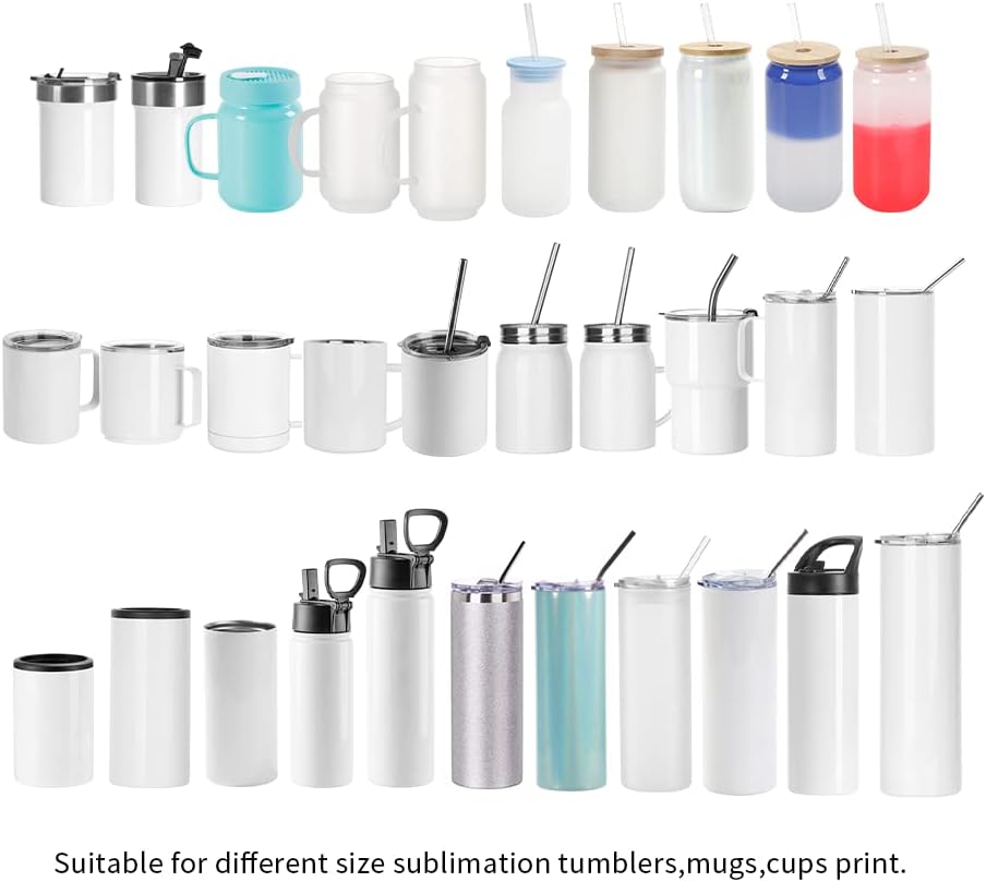 PYD Life 30 OZ 20 OZ Tumbler Heat Press Machine 110 V Light Blue | Mug Heat Press for Sublimation Blanks Straight Tumblers Mugs Cups Water Bottles Printing