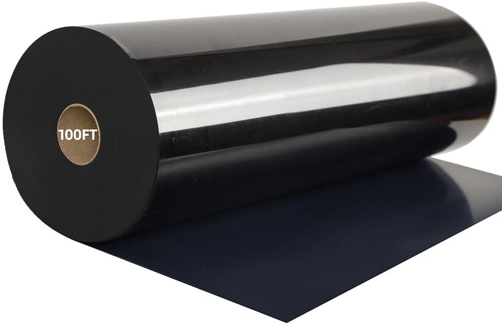 FUNKAKA Heat Transfer Vinyl Rolls. 12 x 100ft Black Iron on Vinyl | Glossy HTV Vinyl for All Cutter Machines for Shirts - Easy to Cut & Weed for Heat Vinyl Design