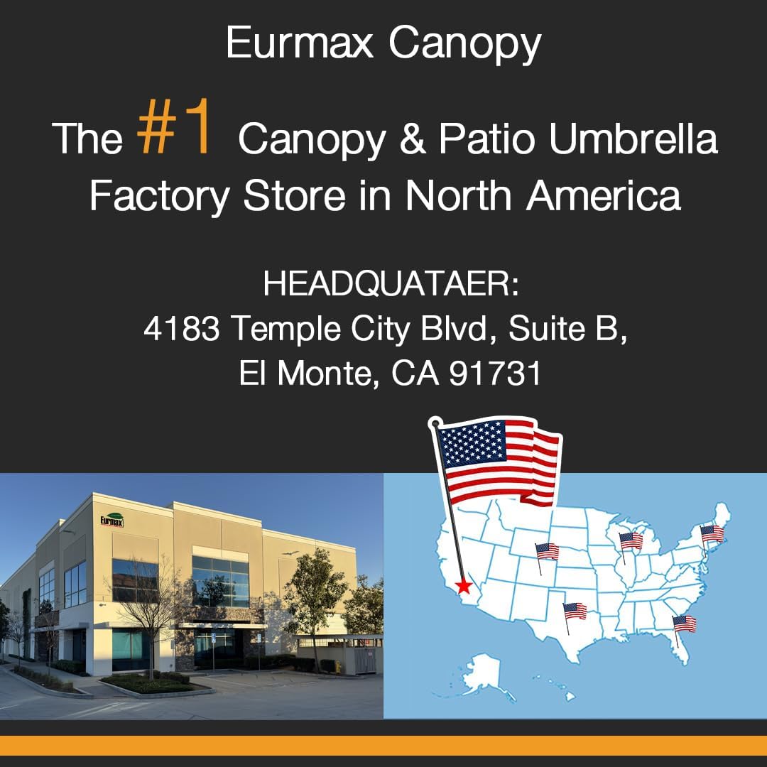 Eurmax USA 10-Year-Non-Fading 10FT Outdoor Patio Market Umbrella.UPF50+ UV Resistant Sun Shade.Heavy Duty Commercial Grade.Crank Lift Design.Windproof Vented Top for Garden.Pool.Deck.Antique Beige