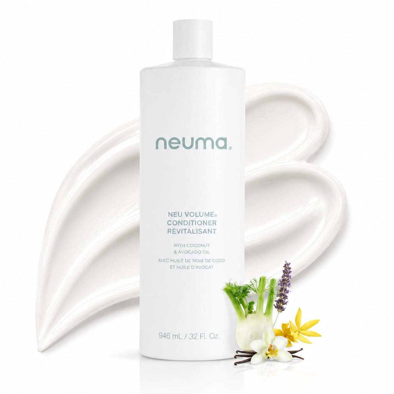 NEUMA Sulfate-Free Volumizing Conditioner For Women 32 Fl. Oz Moisturizing Conditioner For Fine Hair With Coconut & Avocado Oil Vegan and Color-Safe Formula With Patchouli and Vanilla Scent