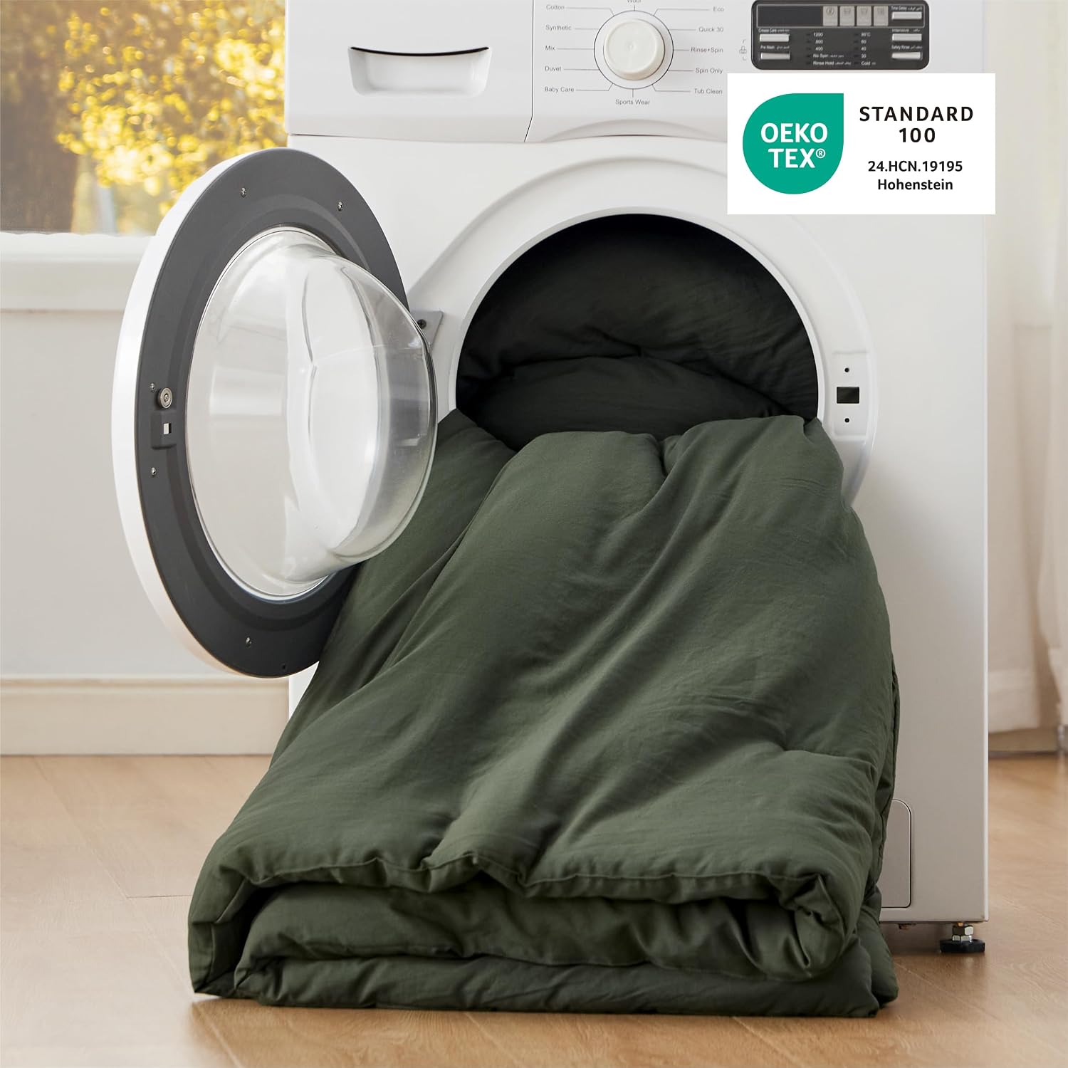 Bedsure Twin/Twin XL Comforter Set. Dark Green Soft Prewashed Bedding for All Seasons. 2 Pieces GentleSoft™ Bed Set. 1 Lightweight Comforter (68x88) and 1 Pillowcase (20x26)