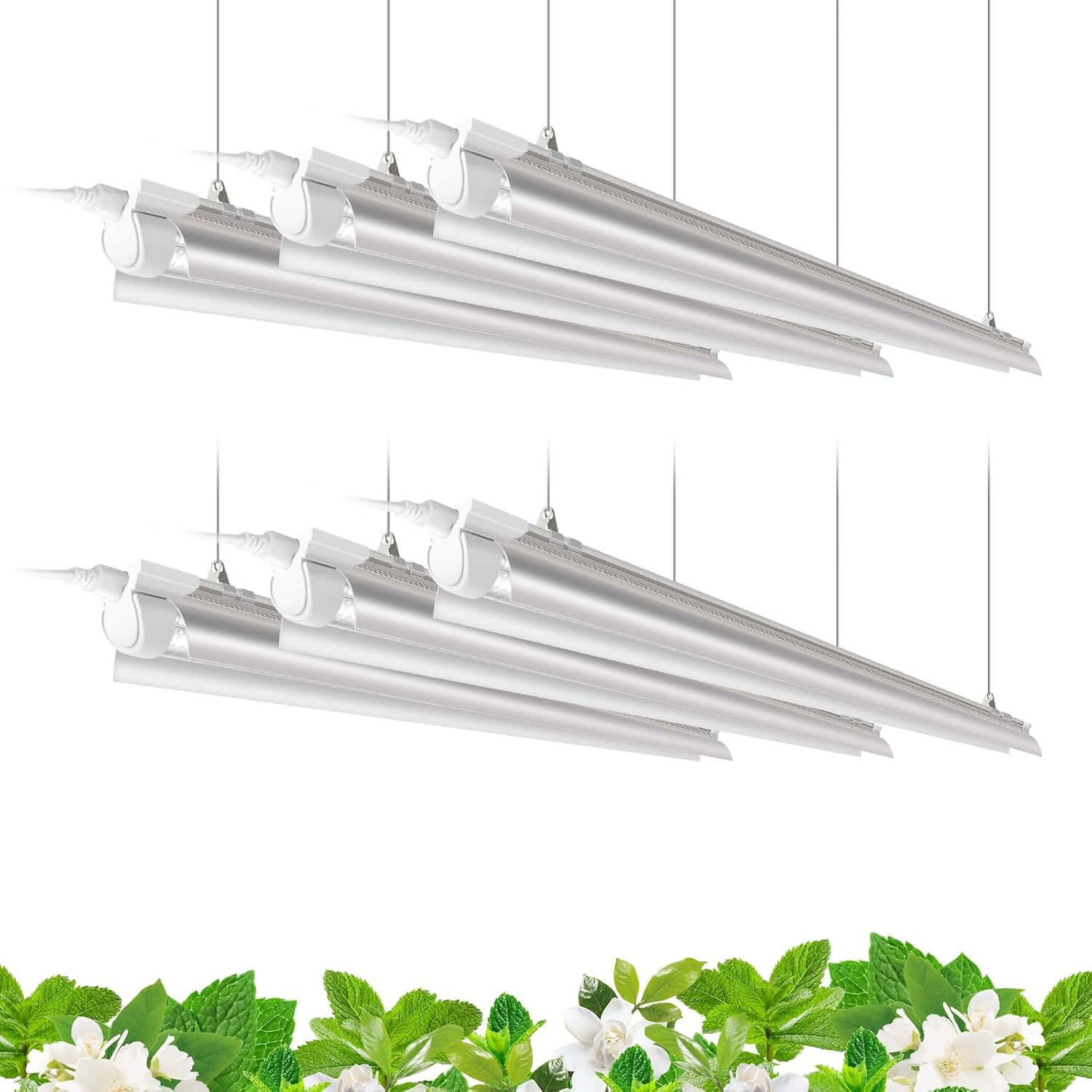 Barrina Plant Grow Lights. 4FT 5000K Full Spectrum Daylight White. 6 Packs | 252W(6 x 42W. 1400W Equivalent). T8 LED Grow Light Strips. Growing Lamp Fixture. Plant Lights for Indoor Plants. Greenhouse