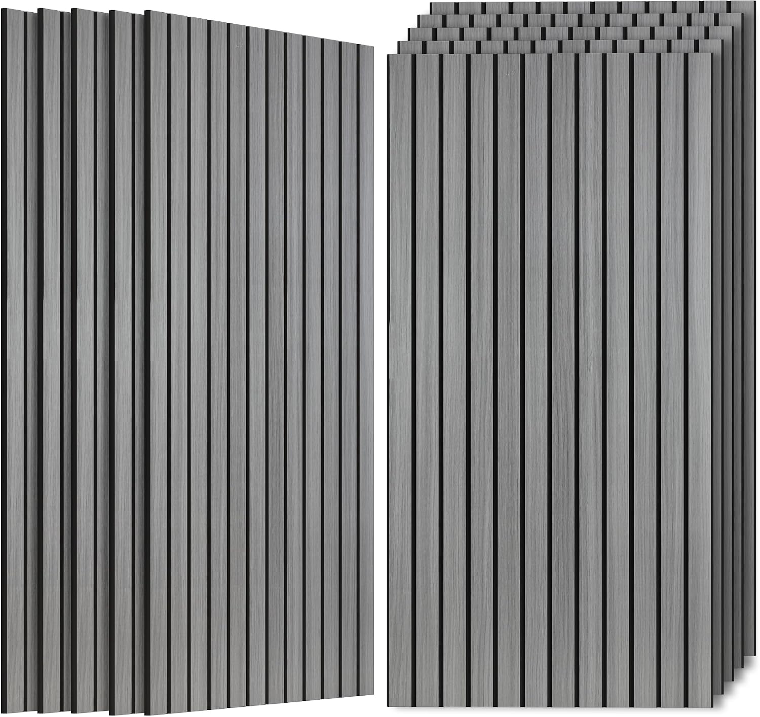 AUTORIFIC Acoustic Wall Panels. 10 Pack Sound Panels. 47.2x23.6.Gray Oak | Soundproof Panels with Simulated Wood Grain Finish.Acoustic Wall Panels.Decorative Wall Panels. High-Density Polyester Fiber