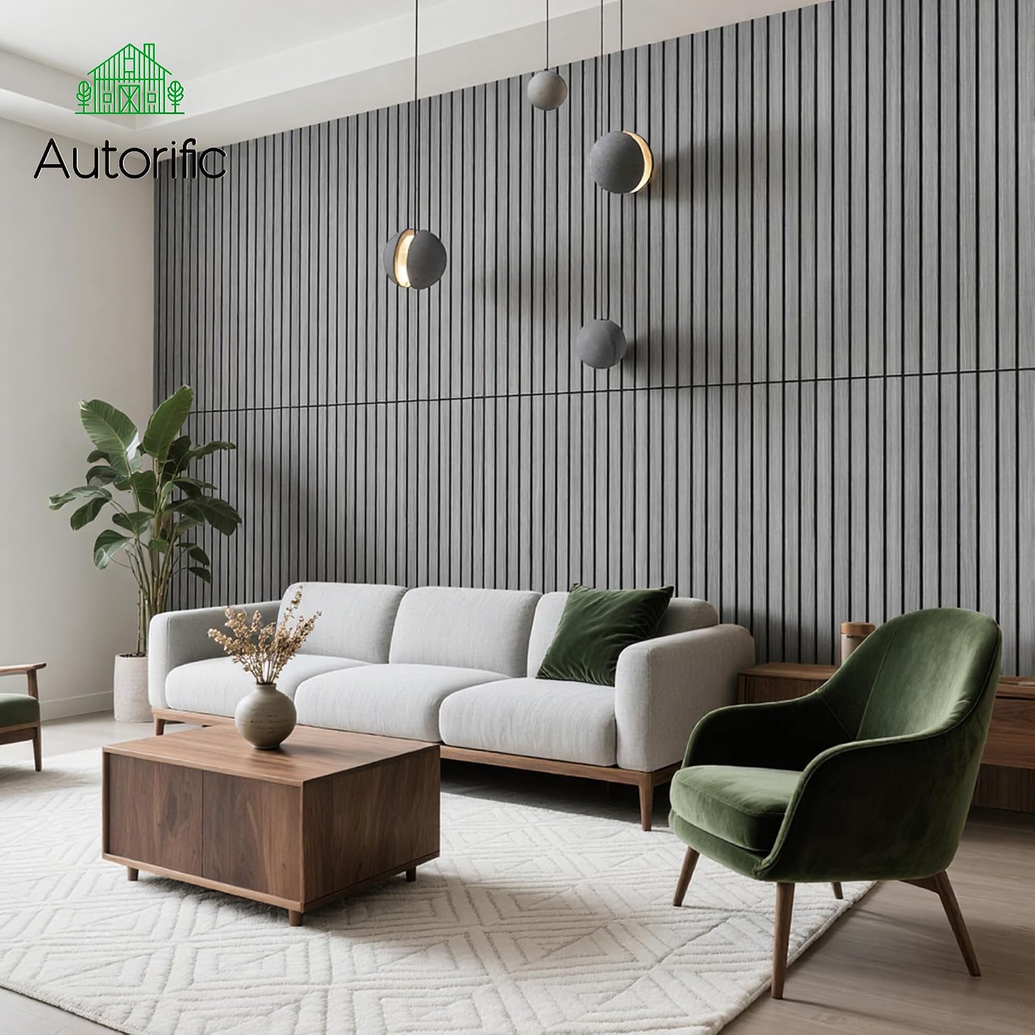 AUTORIFIC Acoustic Wall Panels. 10 Pack Sound Panels. 47.2x23.6.Gray Oak | Soundproof Panels with Simulated Wood Grain Finish.Acoustic Wall Panels.Decorative Wall Panels. High-Density Polyester Fiber