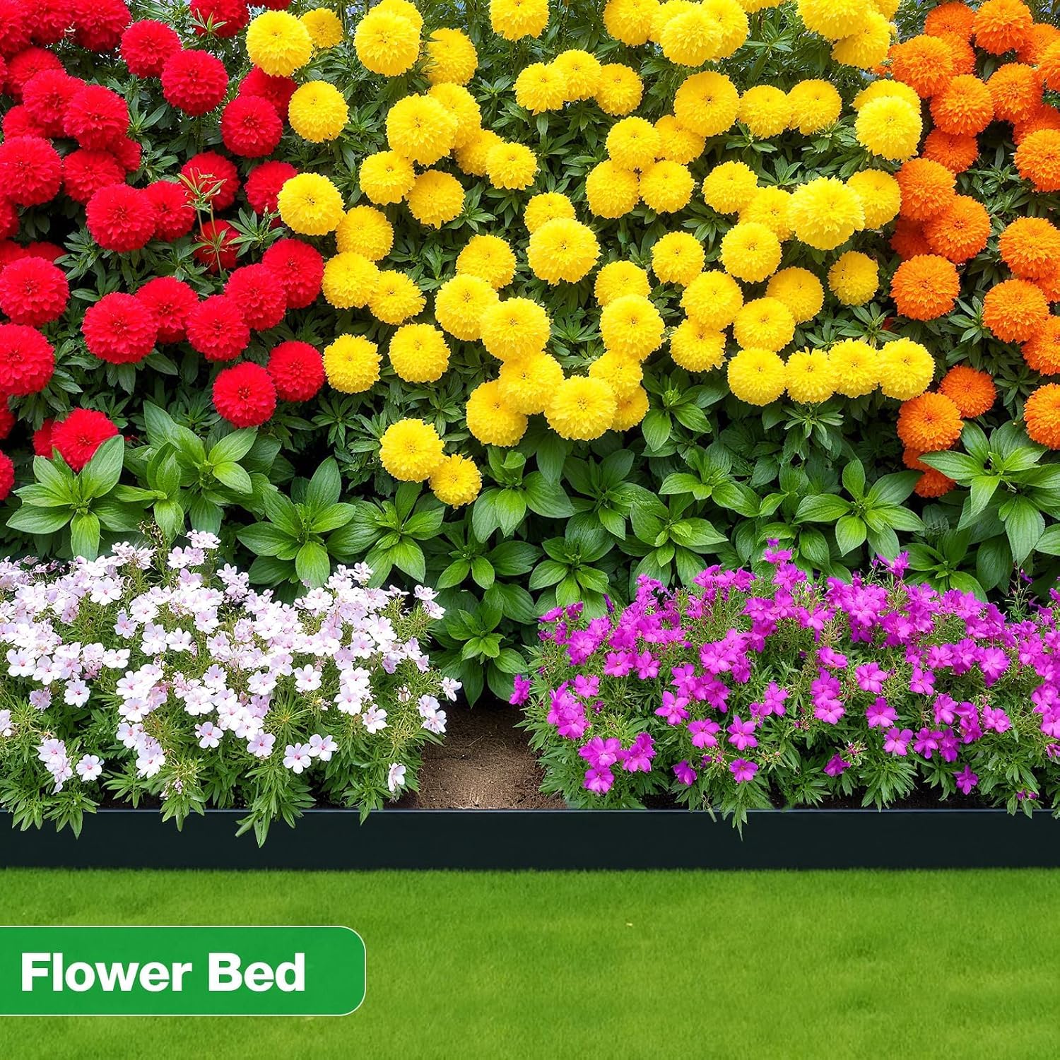 MIXC Garden Edging Border. 200FT (100FT 2Pack) 4 Inch Tall Plastic Landscape Edging with 300 U-Shaped Metal Stakes. More Stable and Flexible Tool-Free Lawn Border for Yard. Flower Bed & Landscaping