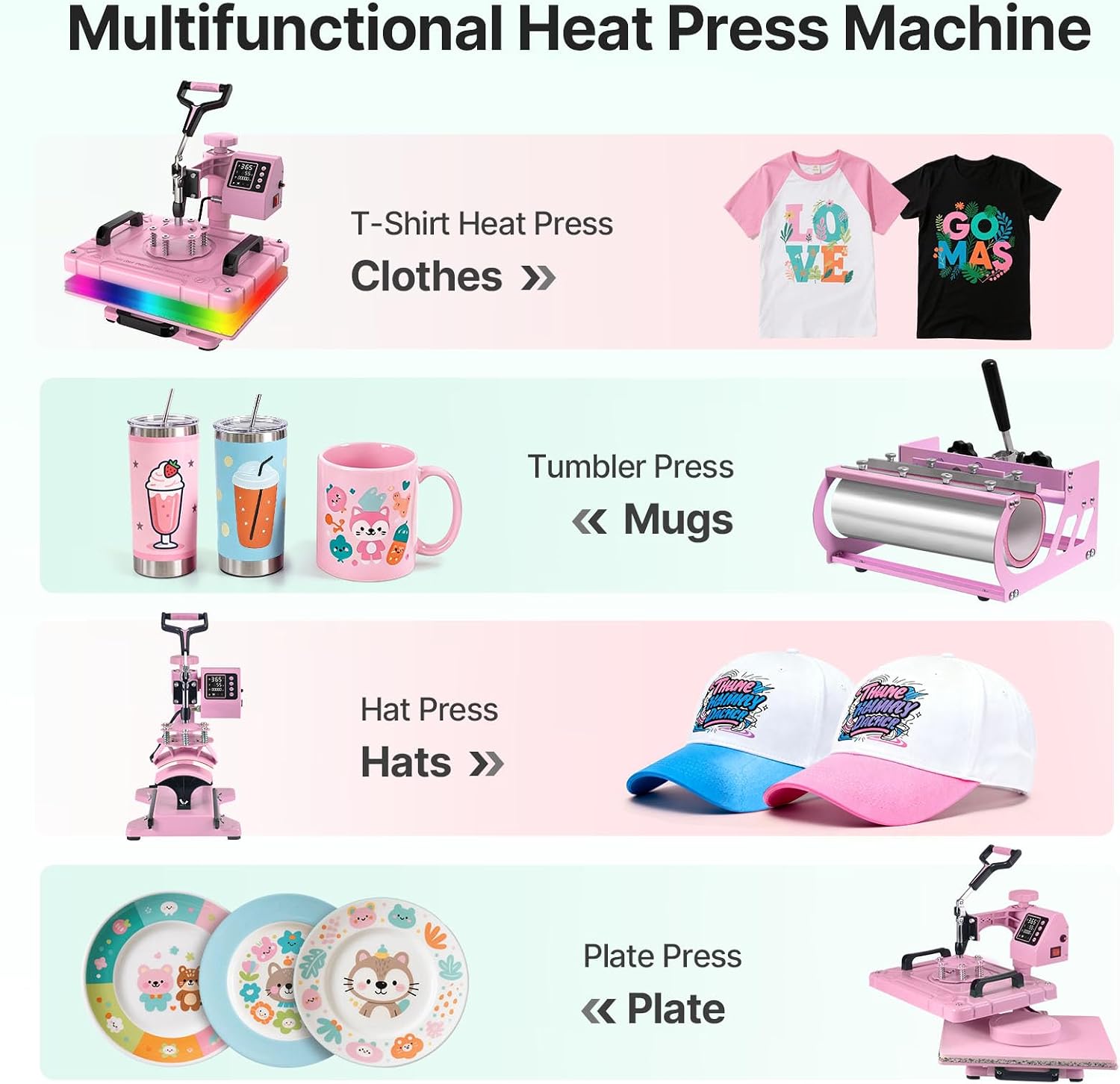 Slendor 12x15 Inch 5 in 1 Swing Away Heat Press Machine for T Shirts | For DIY Creators & Small Businesses. Create Custom T-Shirts. 30oz Tumblers. Hats. Plates & Gifts with Even Heat & Pressure