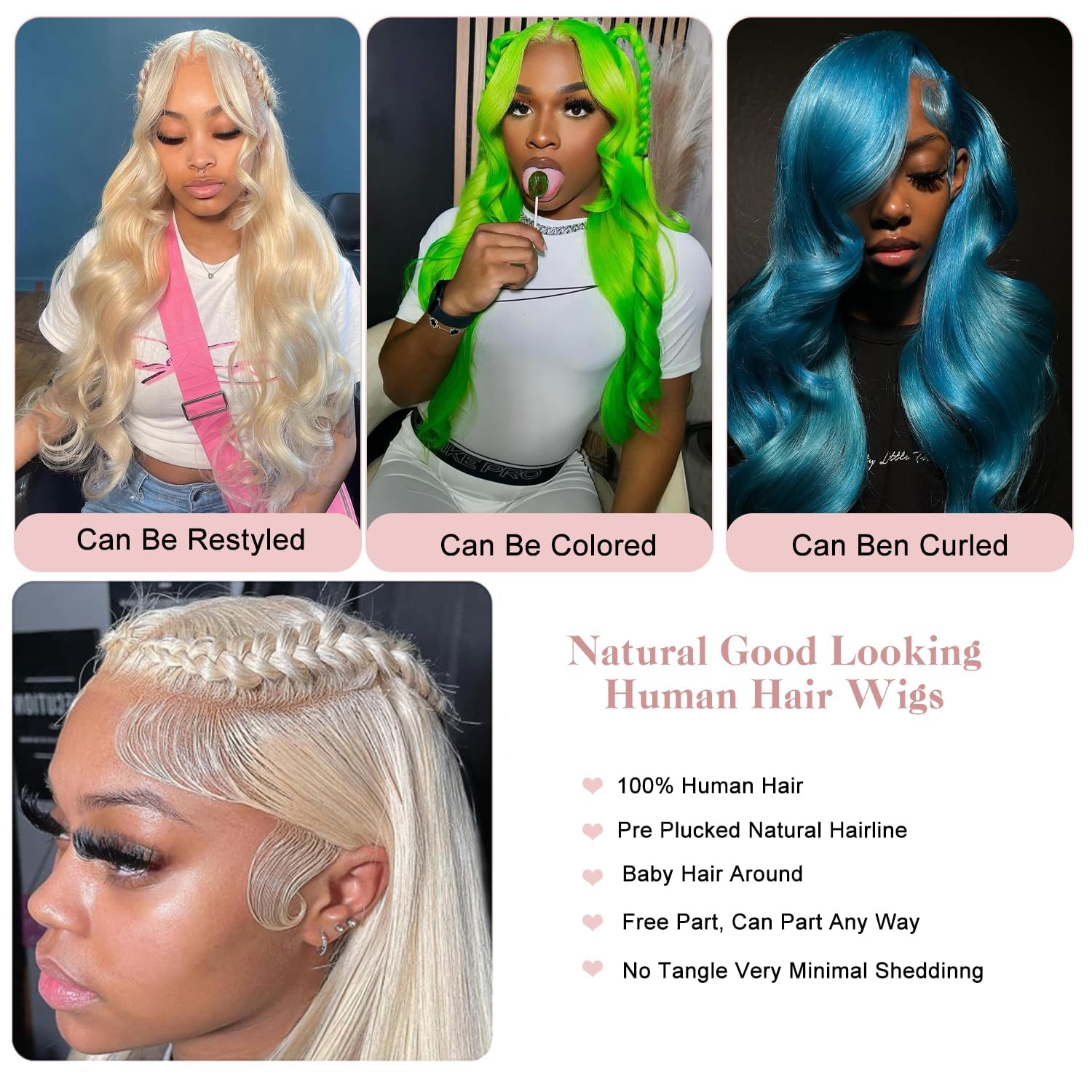 Myecool 30 Inch 613 Lace Front Wig Human Hair 13x5 Straight 613 HD Lace Frontal Wig Human Hair Pre Plucked Bleached Knots for Women(30Inch. Blonde)
