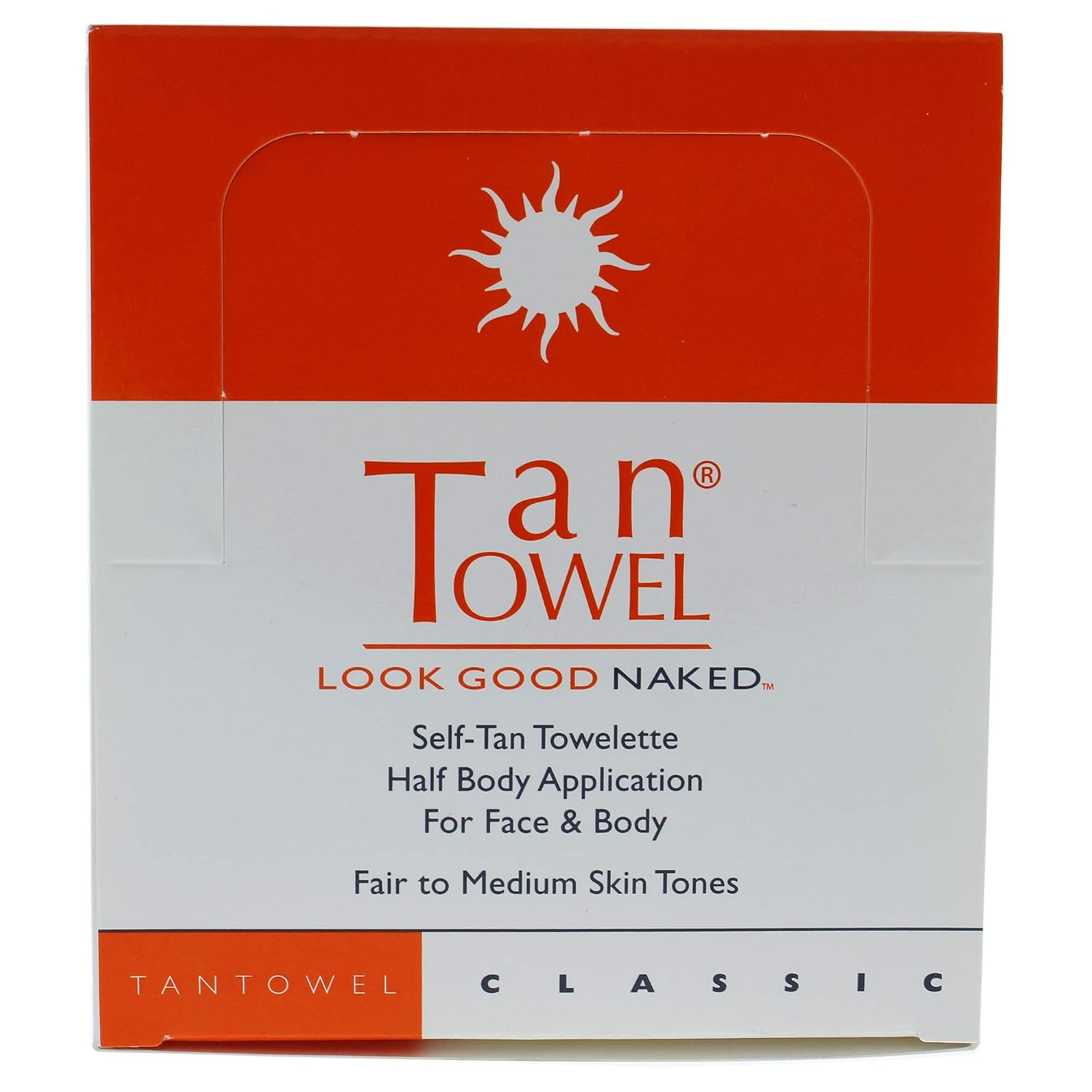 Tan Towel Classic Self Tan Towlettes Half Body Aplication 50 X 0.25 Oz. 50count