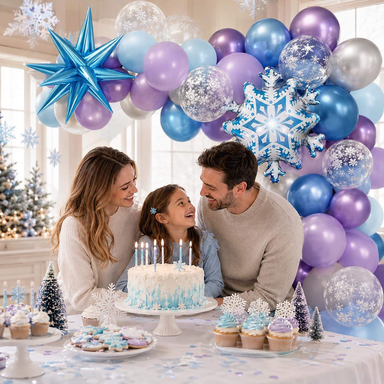 Frozen Balloons. 12 Inch Winter Snow Frozen Themed Party Decorations | Includes Snowflake Foil Balloons. Decorations For Frozen Birthday. Baby Shower And Winter Wedding Celebrations