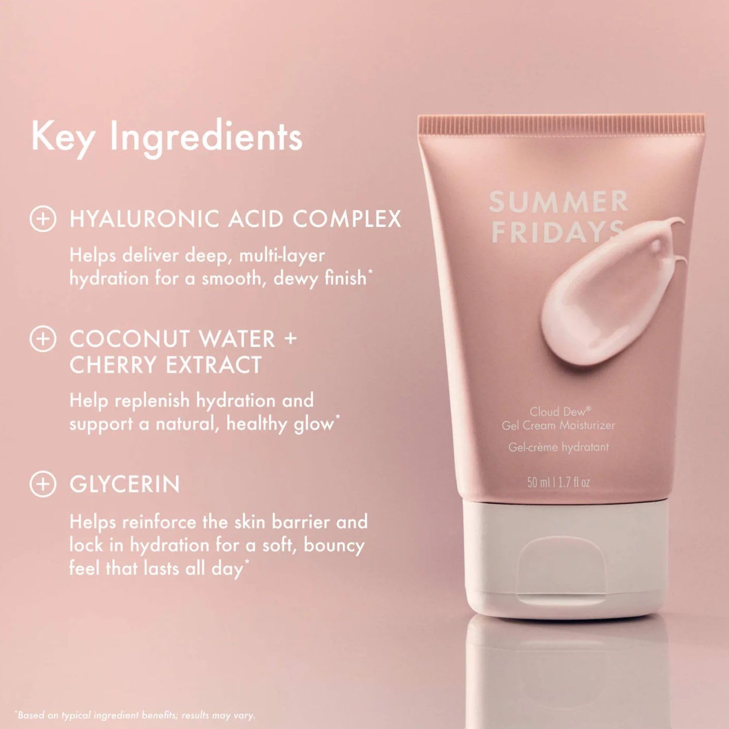 Summer Fridays Morning Trio - Travel Size Pink Dew Gel Face Wash. Cloud Dew Gel Face Moisturizer + CC Me Vitamin C + Niacinamide Serum - Brightening + Hydrating Morning Skin Care Set (3 Count)