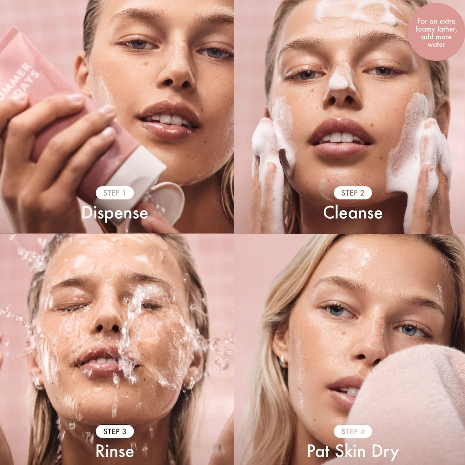 Summer Fridays Morning Trio - Travel Size Pink Dew Gel Face Wash. Cloud Dew Gel Face Moisturizer + CC Me Vitamin C + Niacinamide Serum - Brightening + Hydrating Morning Skin Care Set (3 Count)