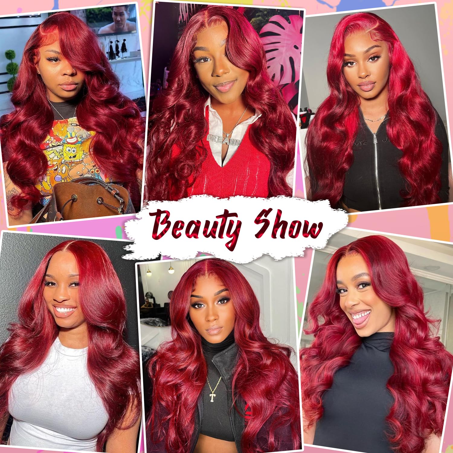 Rylice Burgundy Lace Front Wigs Human Hair 180% Density 13x4 99J Body Wave Lace Frontal Wigs Human Hair for Women HD Glueless Red Wigs Human Hair Pre Plucked Bleached Knots 26 Inch