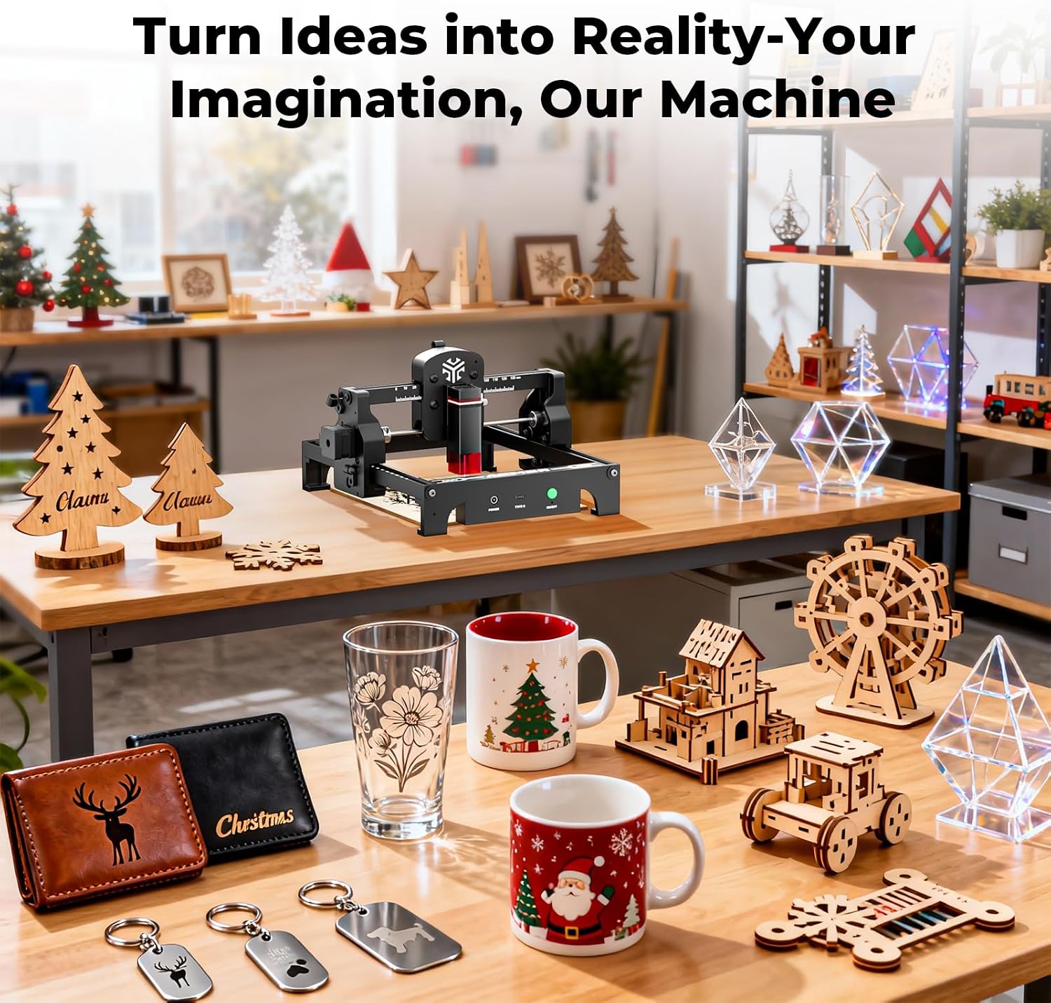 ACMER S1 Laser Engraver 3500mW. Compact Desktop Engraving & Cutting Machine for DIY Crafts. Small Business & Makers. 130x130mm Work Area. 0.04mm Detail Engraving for Wood. Acrylic