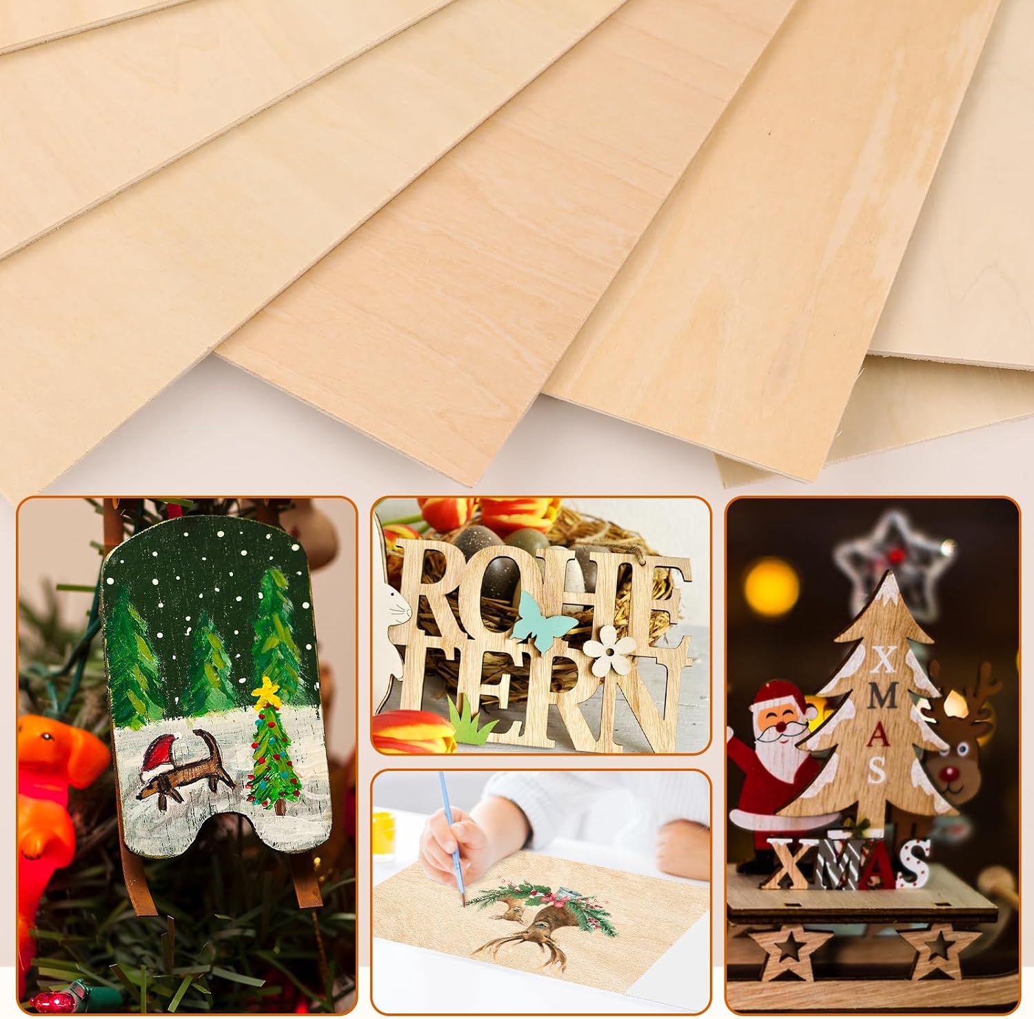42 Pack Basswood Sheets 12x12x1/8 for Crafts.Unfinished Wood.3mm Basswood Craft Wood Board Perfect for DIY Ornaments and Models Drawing Painting Engraving Burning and Laser Scroll Sawing.
