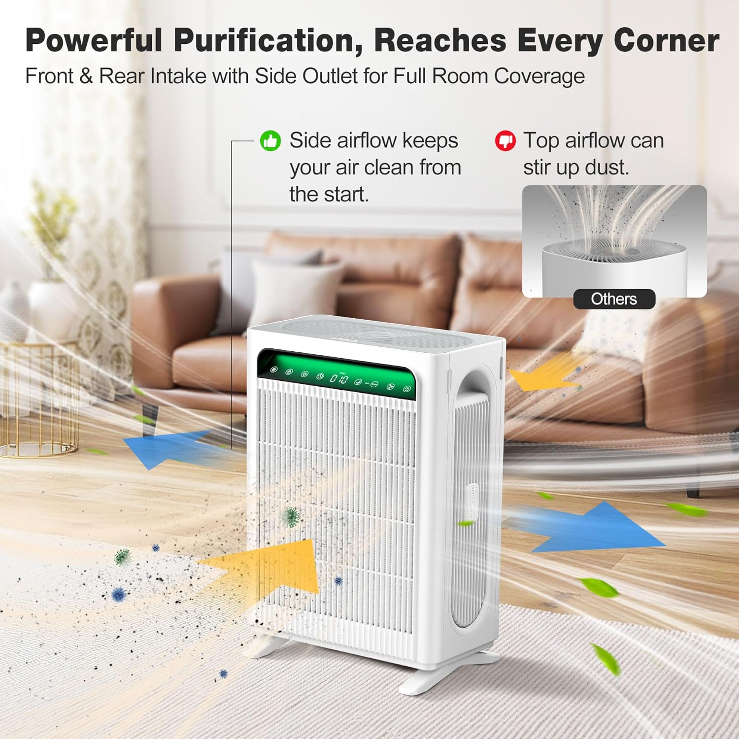 KNKA Air Purifiers for Home Bedroom Up to 1.695 Ft² in 1 Hr. APH4000. White | HEPA Sleep Mode Air Cleaner with Washable Pre-Filter. AHAM VERIFIED. AQI Display. Pet Mode for Pet Dander. Dust & Pollen