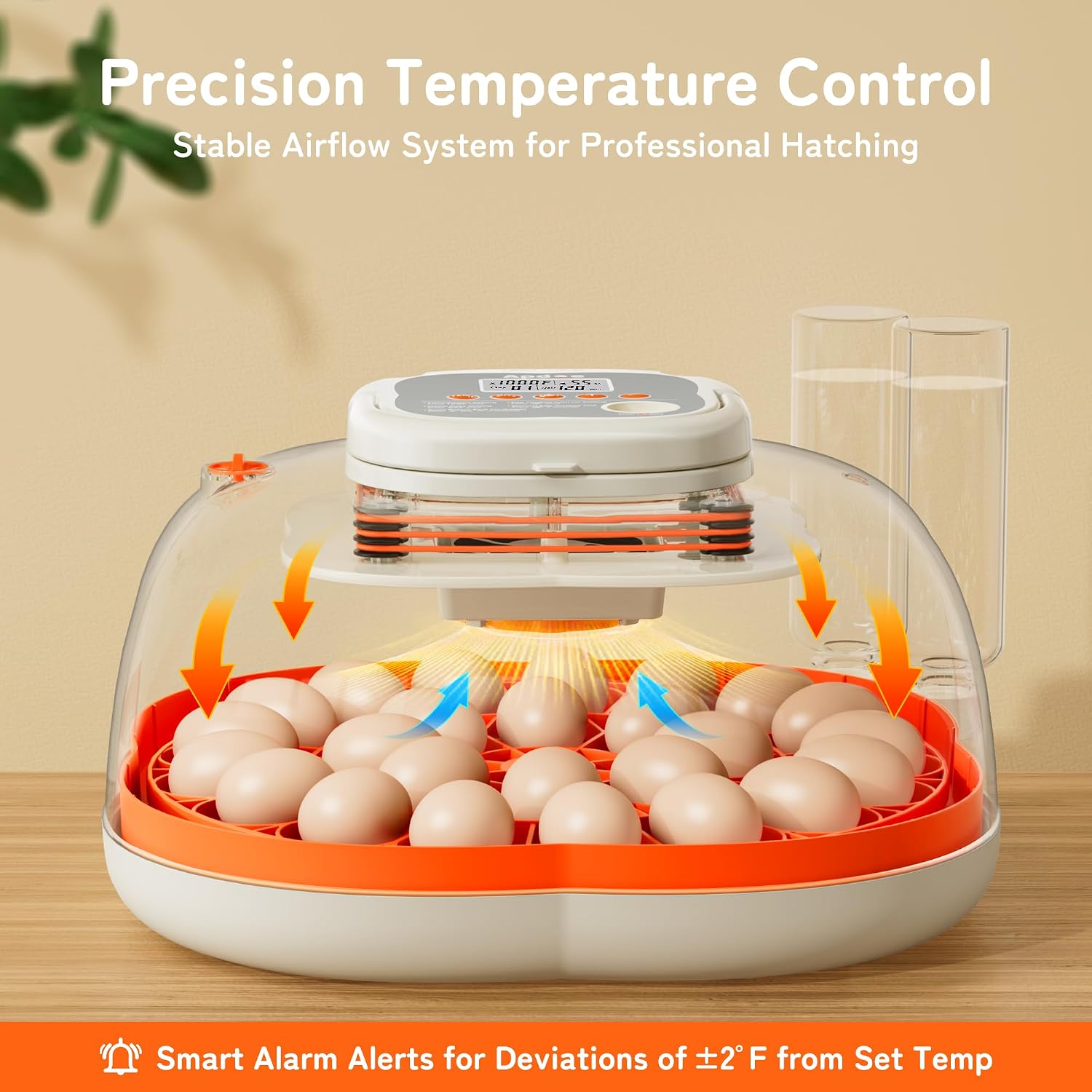 APDOE Egg Incubators for Hatching Eggs. Temperature and Humidity Control. Automatic Egg Turning. Egg Candler. External Water Bottle. Air Vent. for Chicken. Duck & Quail Eggs. 25 Eggs