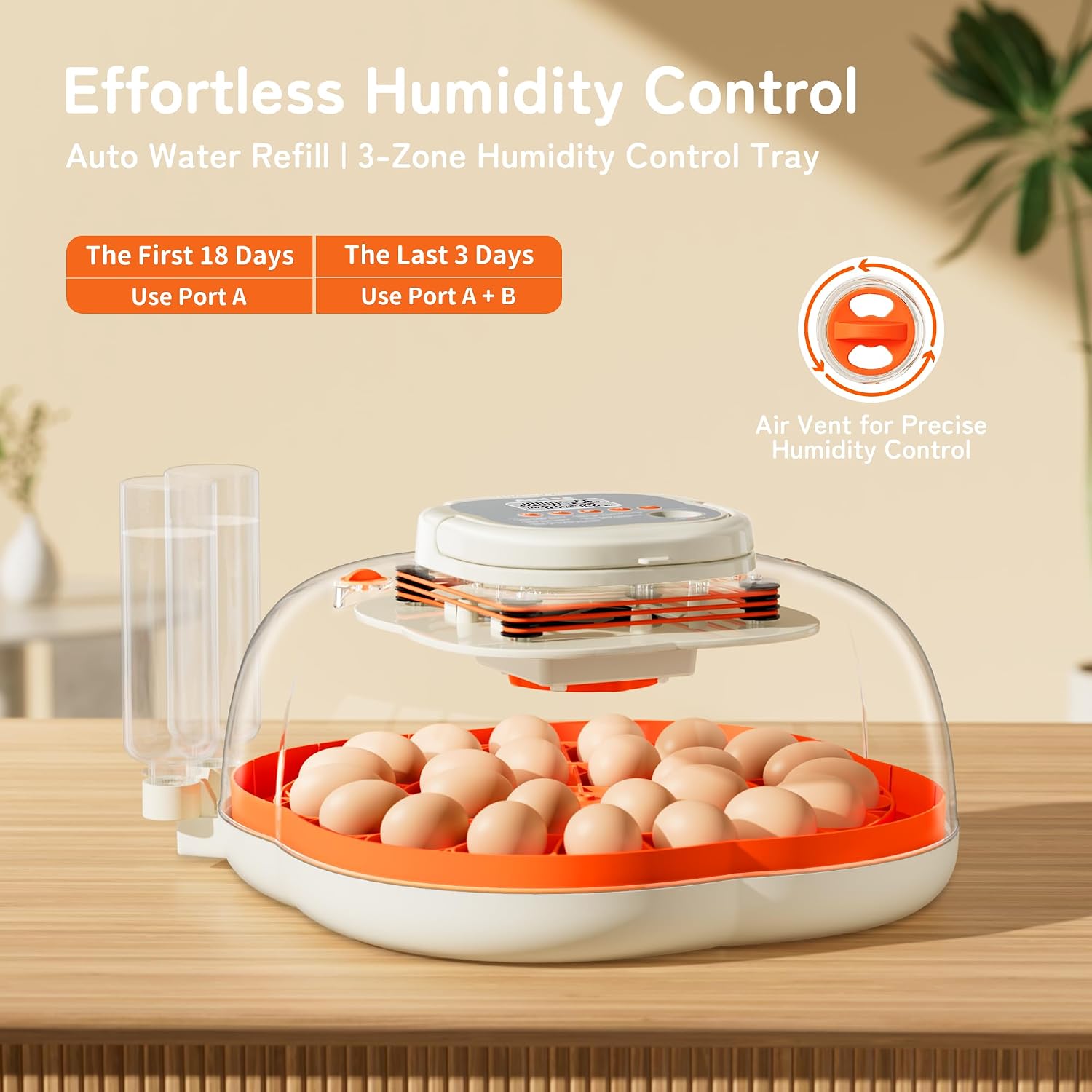 APDOE Egg Incubators for Hatching Eggs. Temperature and Humidity Control. Automatic Egg Turning. Egg Candler. External Water Bottle. Air Vent. for Chicken. Duck & Quail Eggs. 25 Eggs