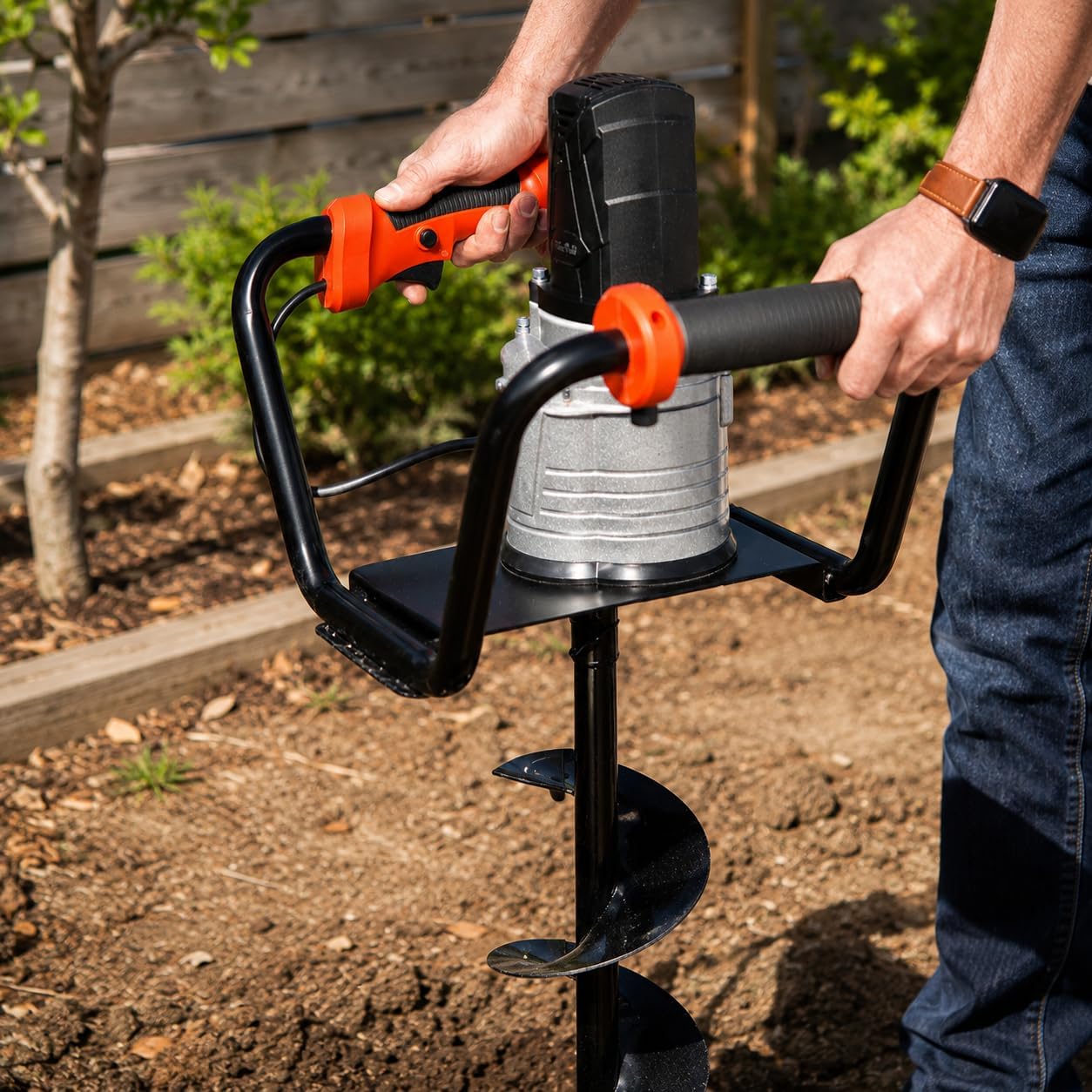 XtremepowerUS 1500W Electric Post Hole Digger Earth Auger Dig Hole Fence Post Hole Digging. Tree Planting with 6 Digging Auger Bit Set. 3/4 Shaft