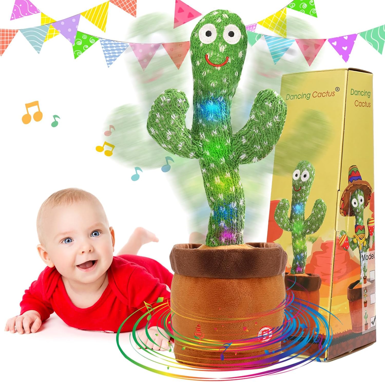 Emoin Dancing Talking Cactus Toy for Baby Boys Girls | Dancing Cactus Singing Mimicking Recording Repeating What You Say Baby Toys Gifts