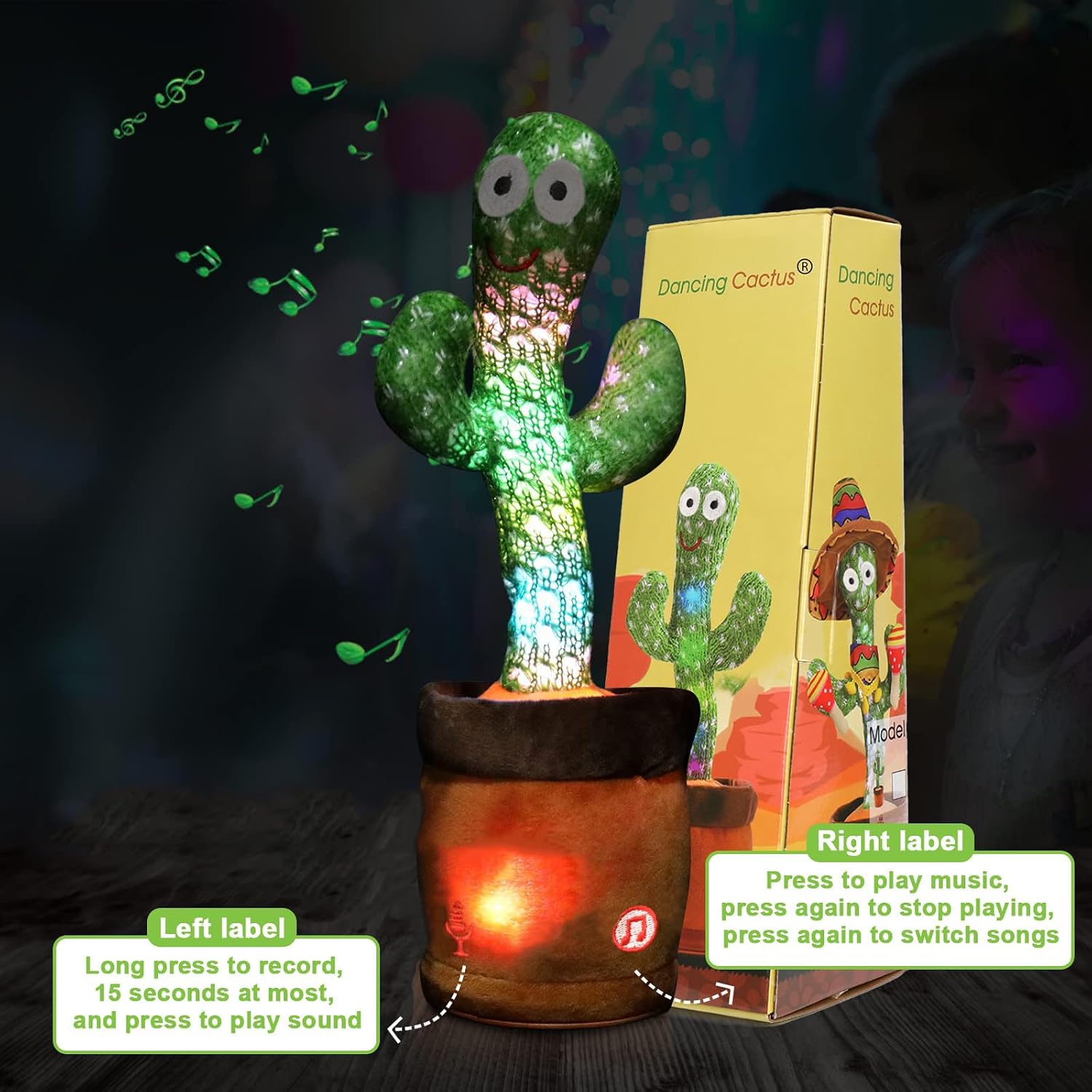 Emoin Dancing Talking Cactus Toy for Baby Boys Girls | Dancing Cactus Singing Mimicking Recording Repeating What You Say Baby Toys Gifts