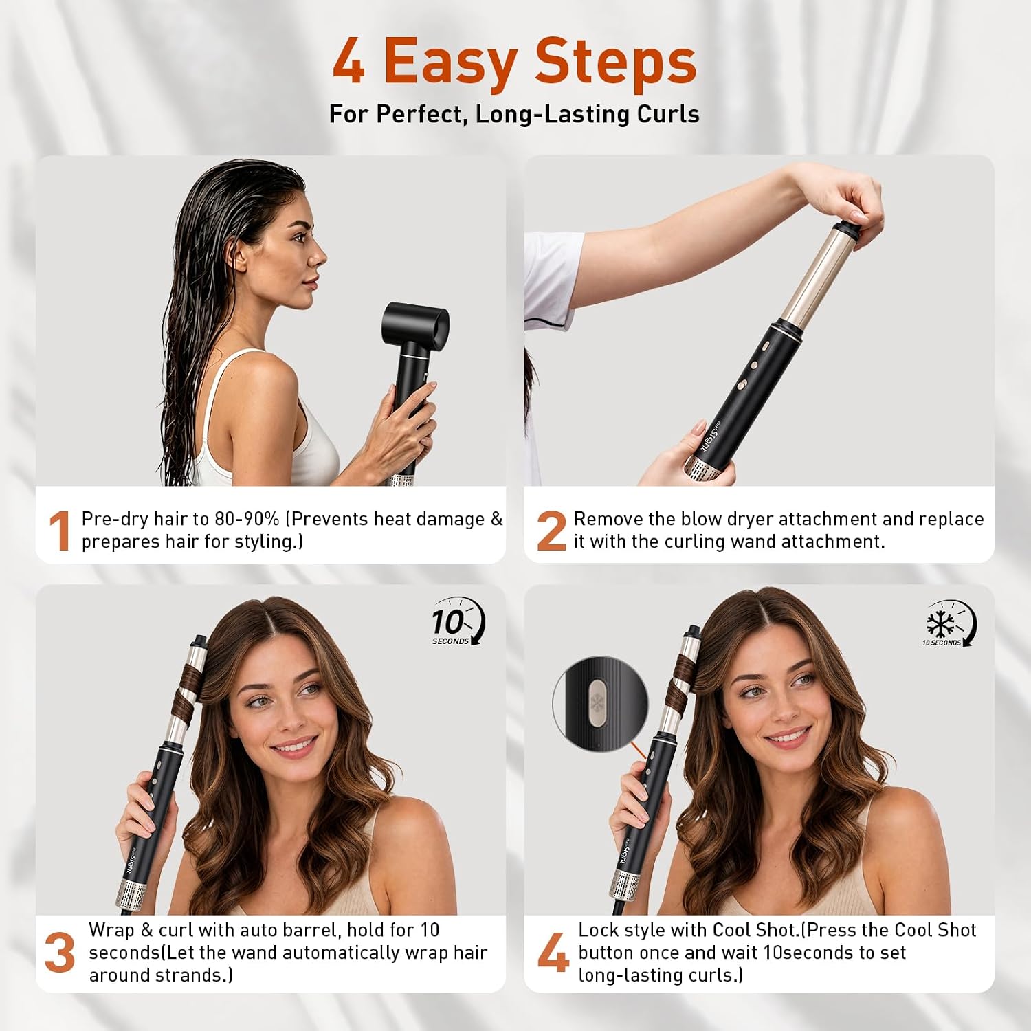 Mythsight StyleVibe 6-in-1 Air Styler with Hair Dryer & Auto-Wrap Curlers | Diffuser. Straightener & Blow Dryer Brush for Fast Drying. Curls. Volume. Smooth Styling and Frizz Control. No Heat Damage
