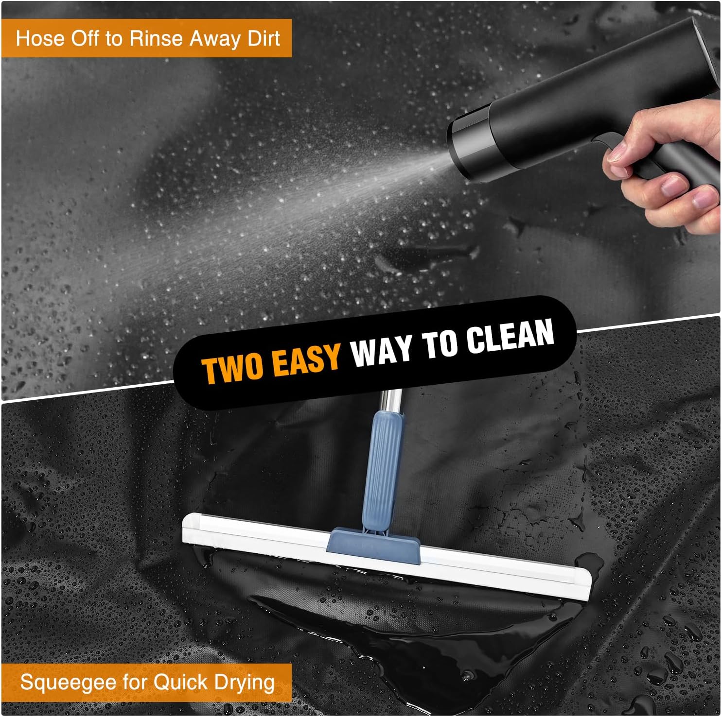 Nilight 7.9 x 18 FT Garage Floor Containment Mat with Edge for Under Car | Heavy Duty PVC. 1.4 Raised Edge. Waterproof. Easy to Clean. Includes Squeegee. Parking Mats for Cars SUVs Sedans
