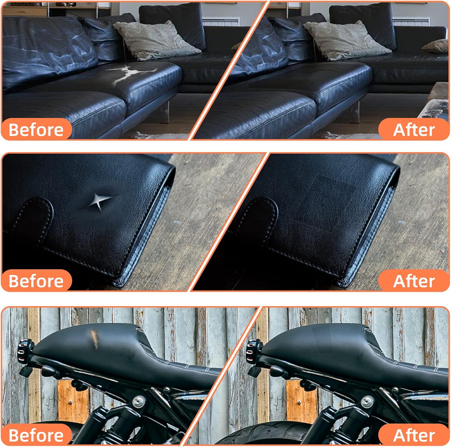 DXBULL Large Leather Repair Kit Self Adhesive Leather Tape Waterproof. DIY Leather Patch for Couches Car Seats Furniture Kitchen Cabinets Wall 47.2 x 78.7 inch (Black)