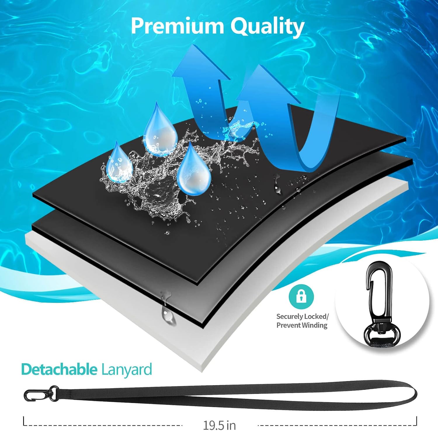 100 Pack 8.5 Waterproof Cell Phone Pouch - Underwater Dry Bag Case Lanyard - Water Proof Clear Holder Protector for iPhone 17 16 15 Pro Max Plus Samsung Galaxy S25 S24 Ultra Note for Beach Swimming