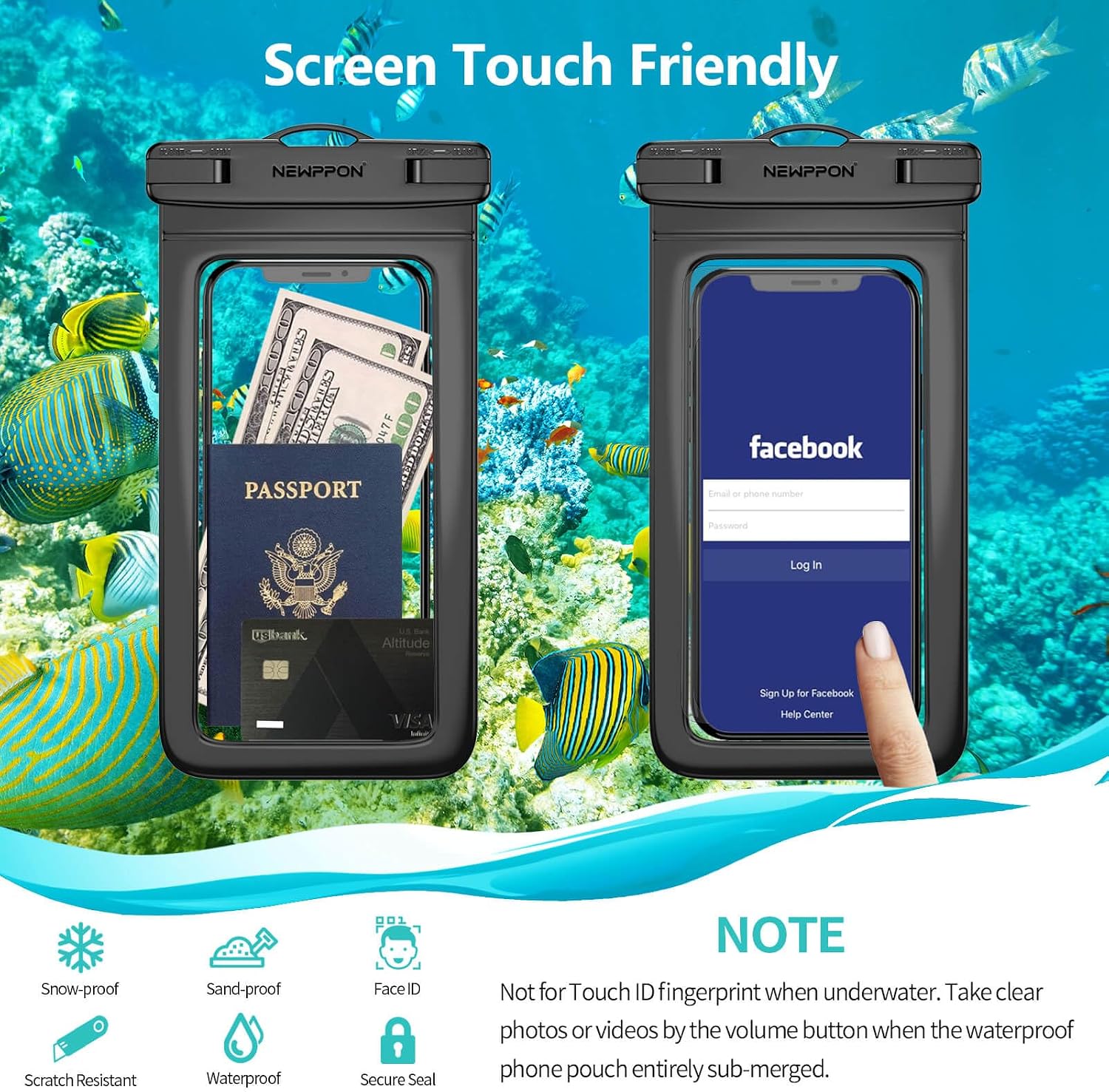 100 Pack 8.5 Waterproof Cell Phone Pouch - Underwater Dry Bag Case Lanyard - Water Proof Clear Holder Protector for iPhone 17 16 15 Pro Max Plus Samsung Galaxy S25 S24 Ultra Note for Beach Swimming