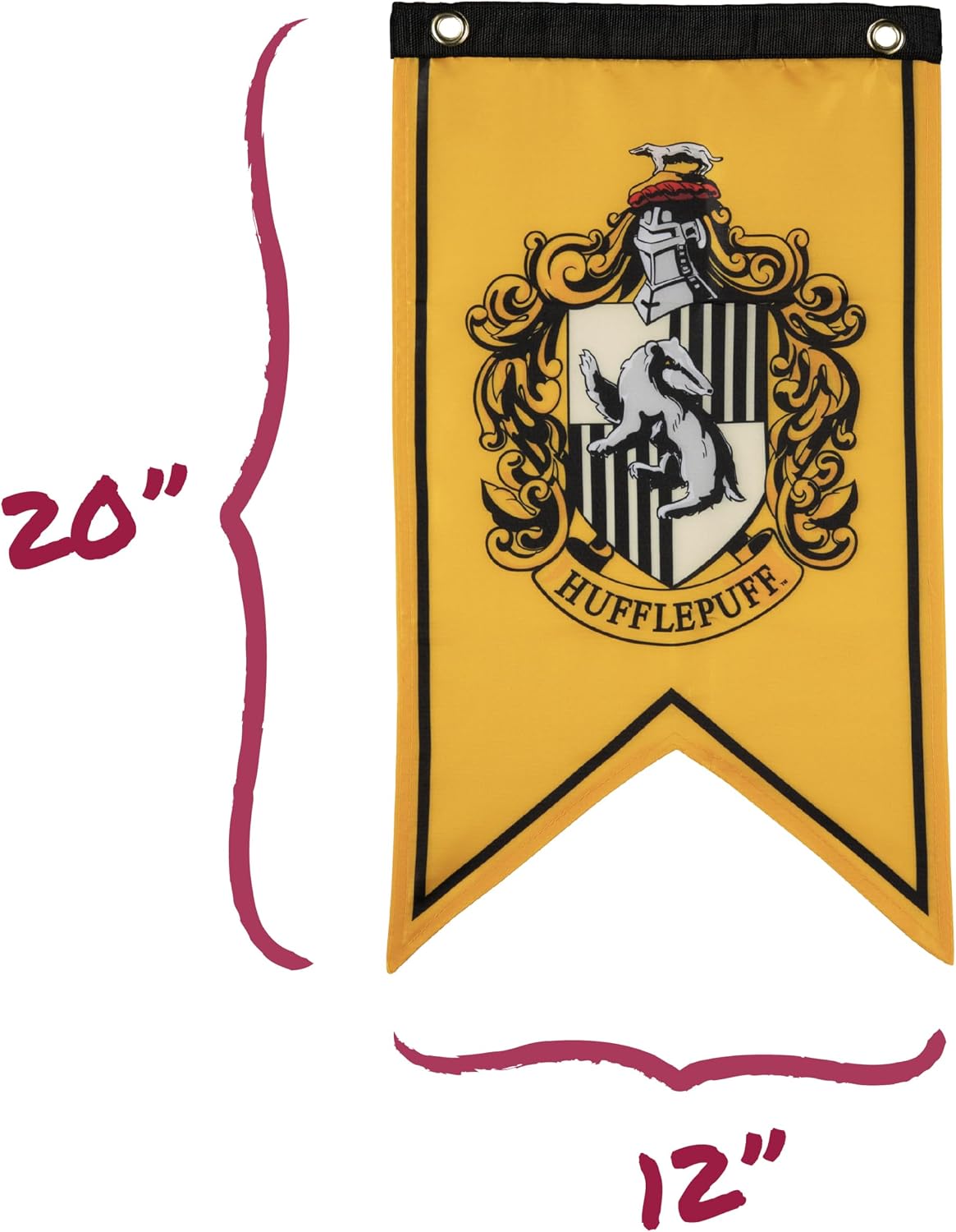 ConQuest Harry Potter Wizarding House Banner Official Flag Set | 12 x 20 Polyester Flags. Gryffindor. Slytherin. Ravenclaw & Hufflepuff Banners. Birthday Party