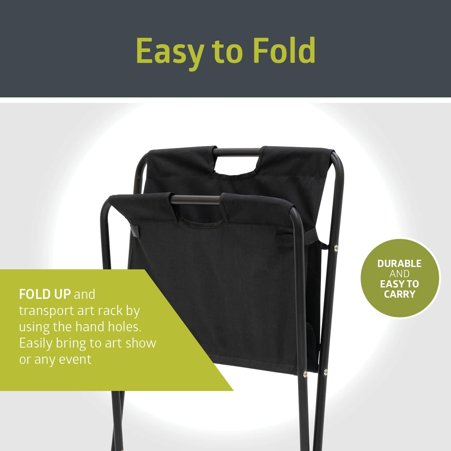 Pearington Folding and Collapsible Canvas Print Display Rack and Poster Stand. Black. 2 Pack