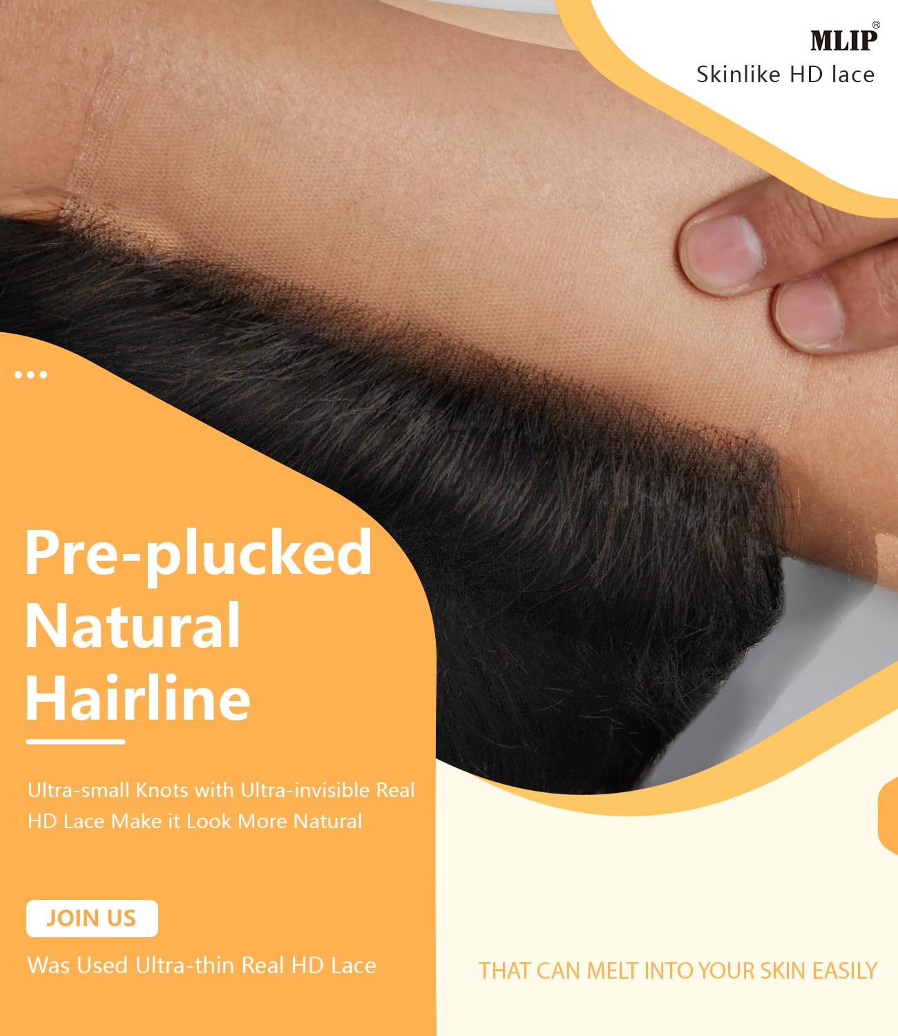 Mlip 5x5 HD Lace Closure Body Wave. 0.10mm Ultra Thin Invisible Swiss Lace | Skinlike Real HD Lace Melt into Skin Perfectly. Natural Hairline. Raw Indian Human Hair 18 Inches Natural Color