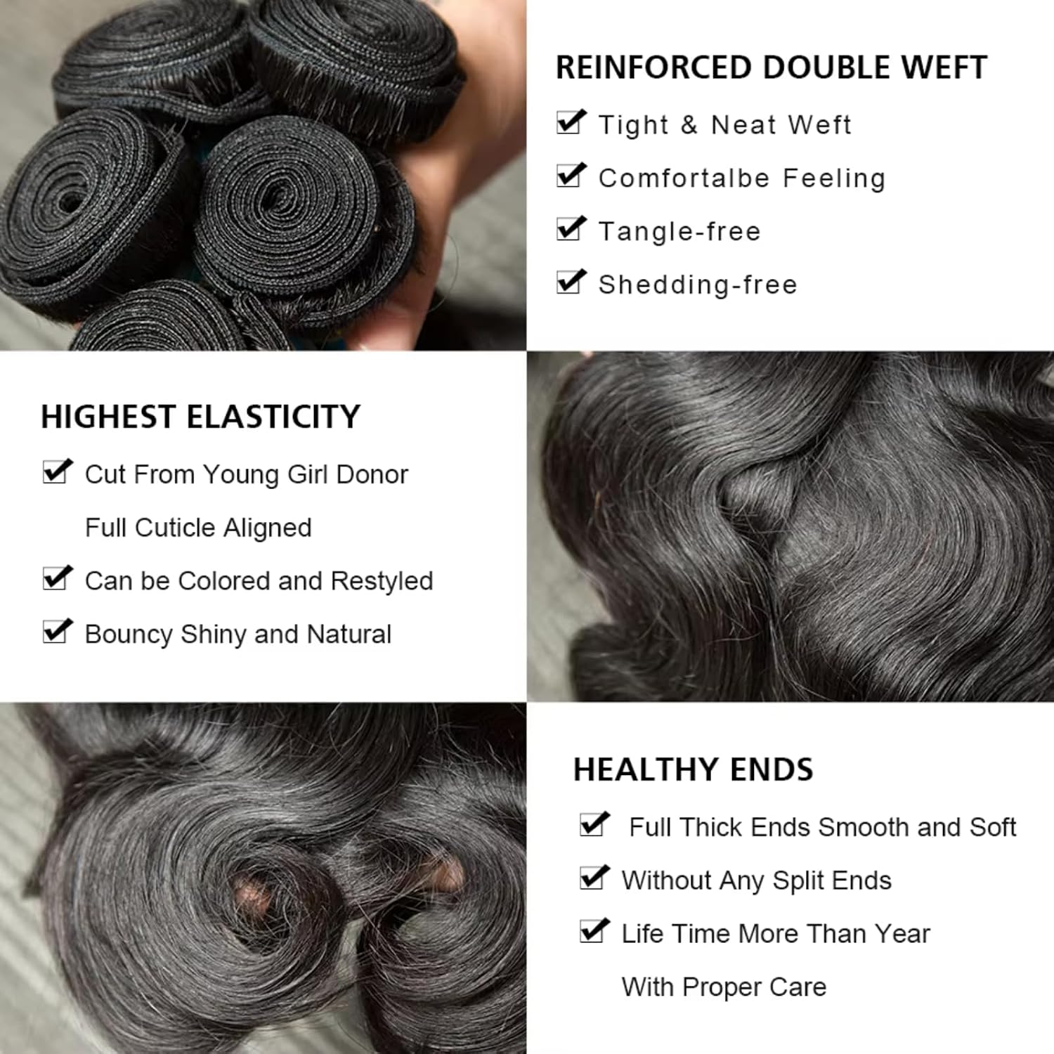 SDDRSRA 12A Human Hair Bundles 20 22 24 26 Inch Body Wave 100% Unprocessed Hair Deals Extensions Quick Weave Human Hair Natural Black Color
