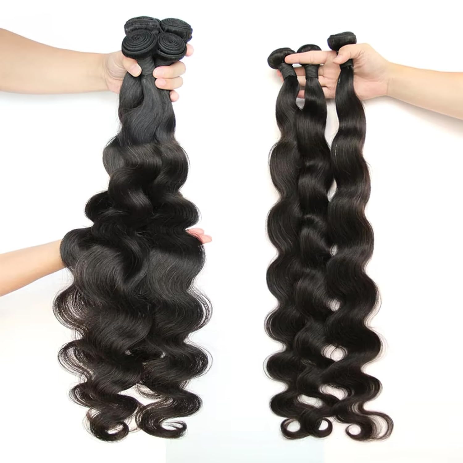SDDRSRA 12A Human Hair Bundles 20 22 24 26 Inch Body Wave 100% Unprocessed Hair Deals Extensions Quick Weave Human Hair Natural Black Color