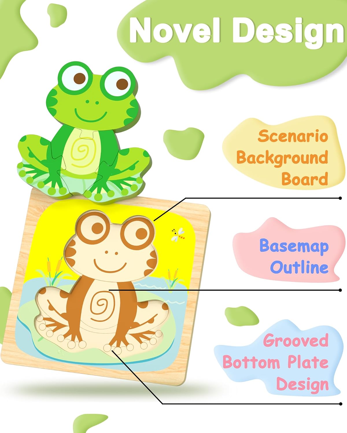 Benresive Wooden Toddler Puzzles. Montessori Toddler Toys for 1 2 Year Old | 6 Pcs Puzzles. 1 2 3 Year Old Girl Boy Great Gifts. Learning Educational Preschool Bolck Toys for 1 2 3 Year Old
