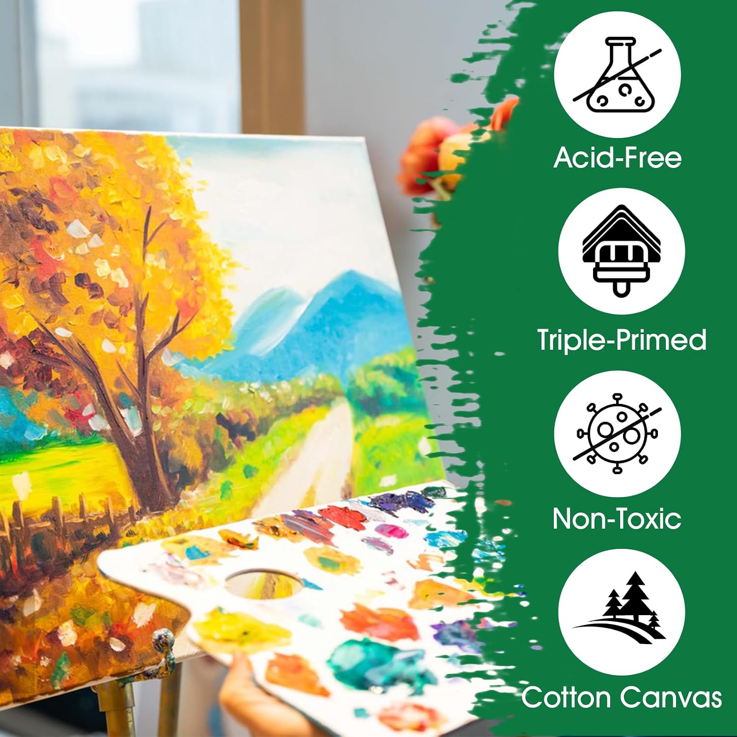 ESRICH Stretched Canvas for Painting. 60 Pack Multi Size11x14. 8x10. 5x7. 4x6. 4x4. Blank Primed Canvases for Oil & Acrylic Painting. Painting Canvas Supplies for Beginners. Artists(12 of Each).