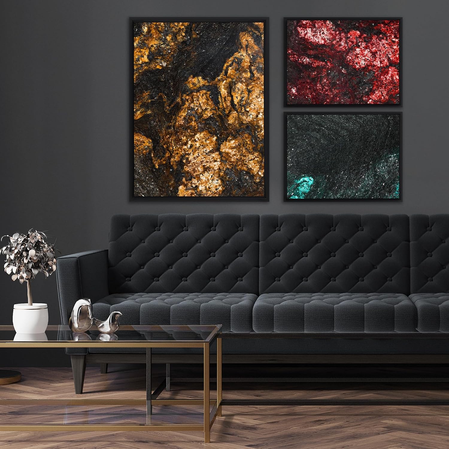Pixy Canvas 20x30 inch Floater Frame for Canvas Paintings. Wood Panels. Canvas Panels & Stretched Canvas Boards. Floating Frame fits 5/8. 3/4 & max 7/8 Deep Artwork (Black. 20 x 30 inch)