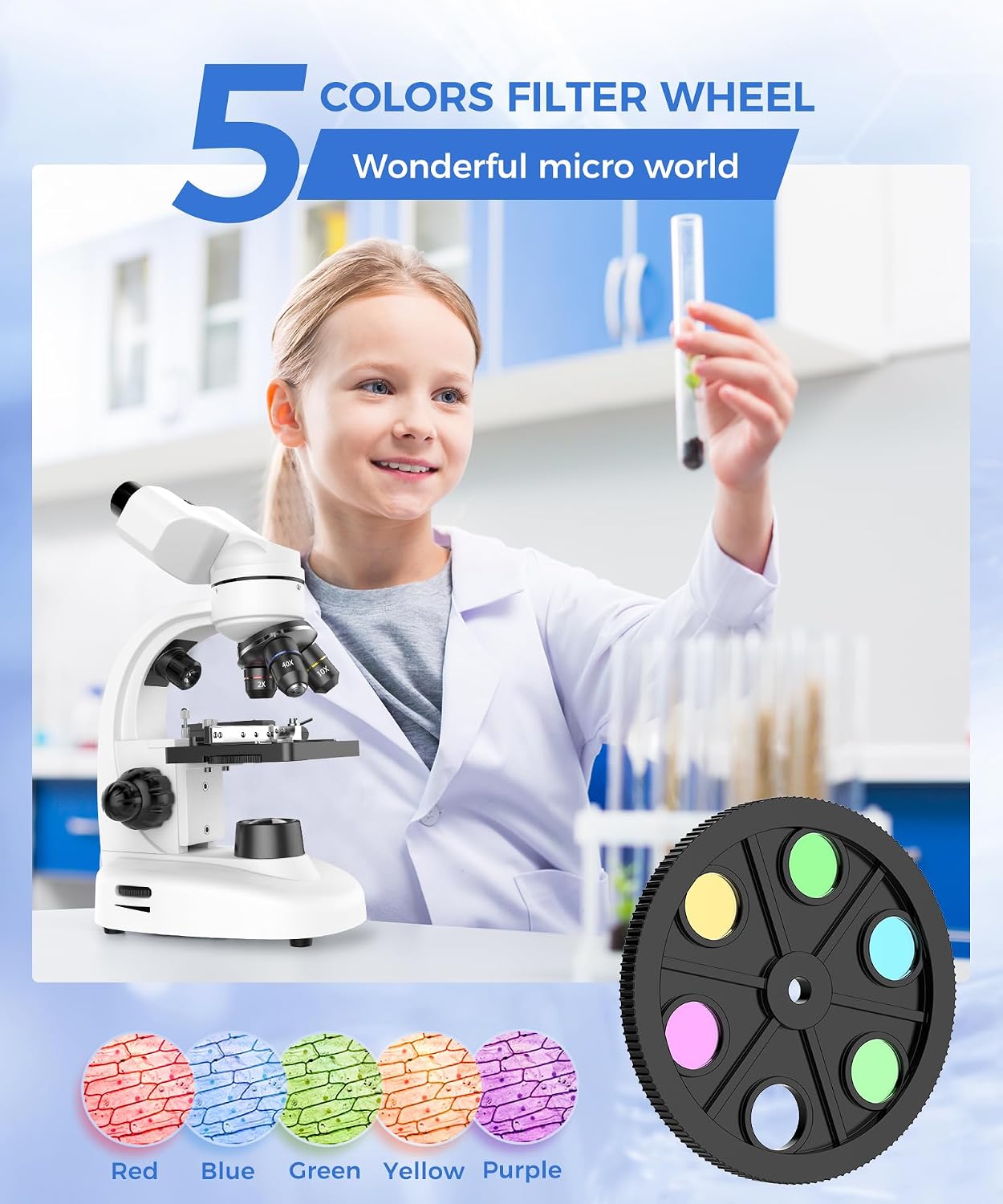 PalliPartners Compound Binocular Microscope for Adults. Professionals&Kids